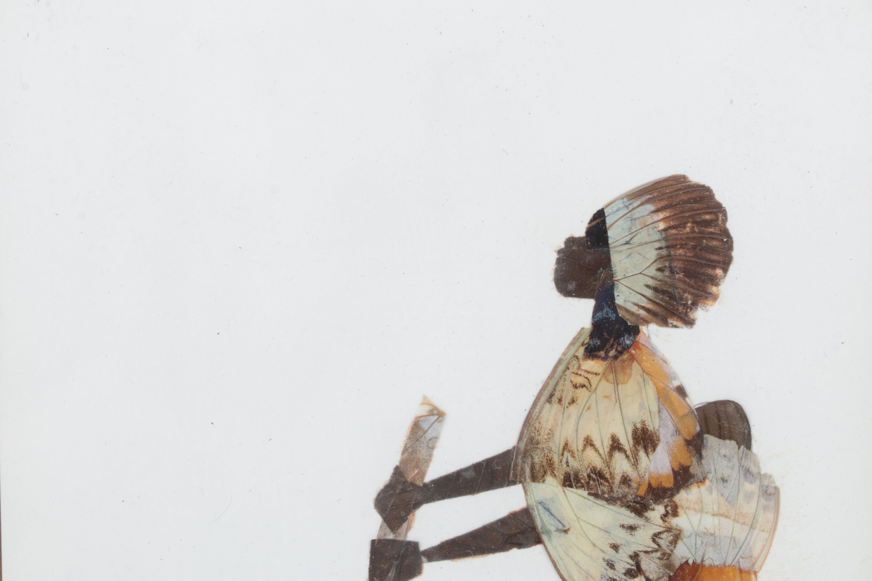 Central African Artisan Handmade Butterfly Wing Figural Silhouettes