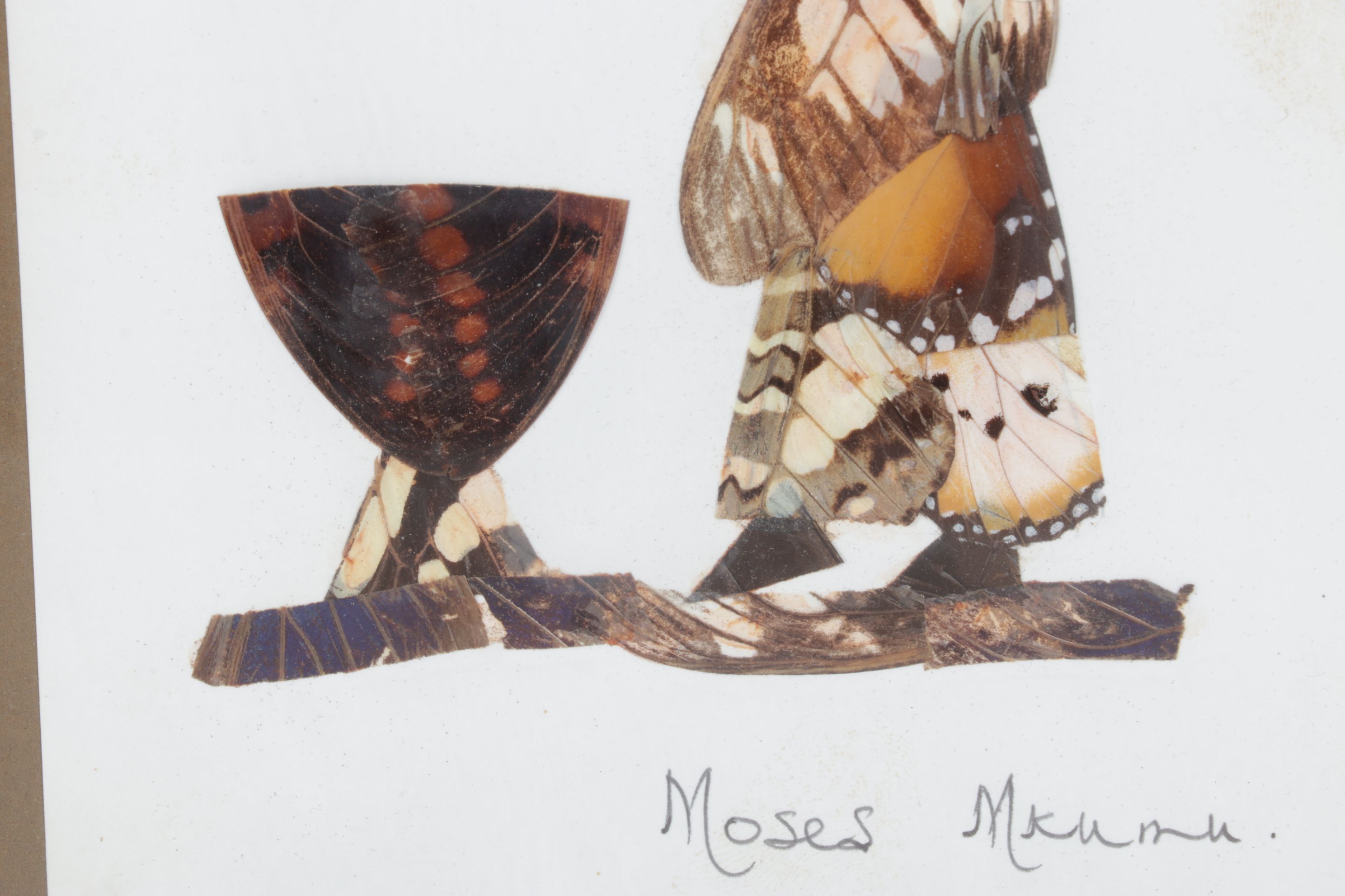 Central African Artisan Handmade Butterfly Wing Figural Silhouettes