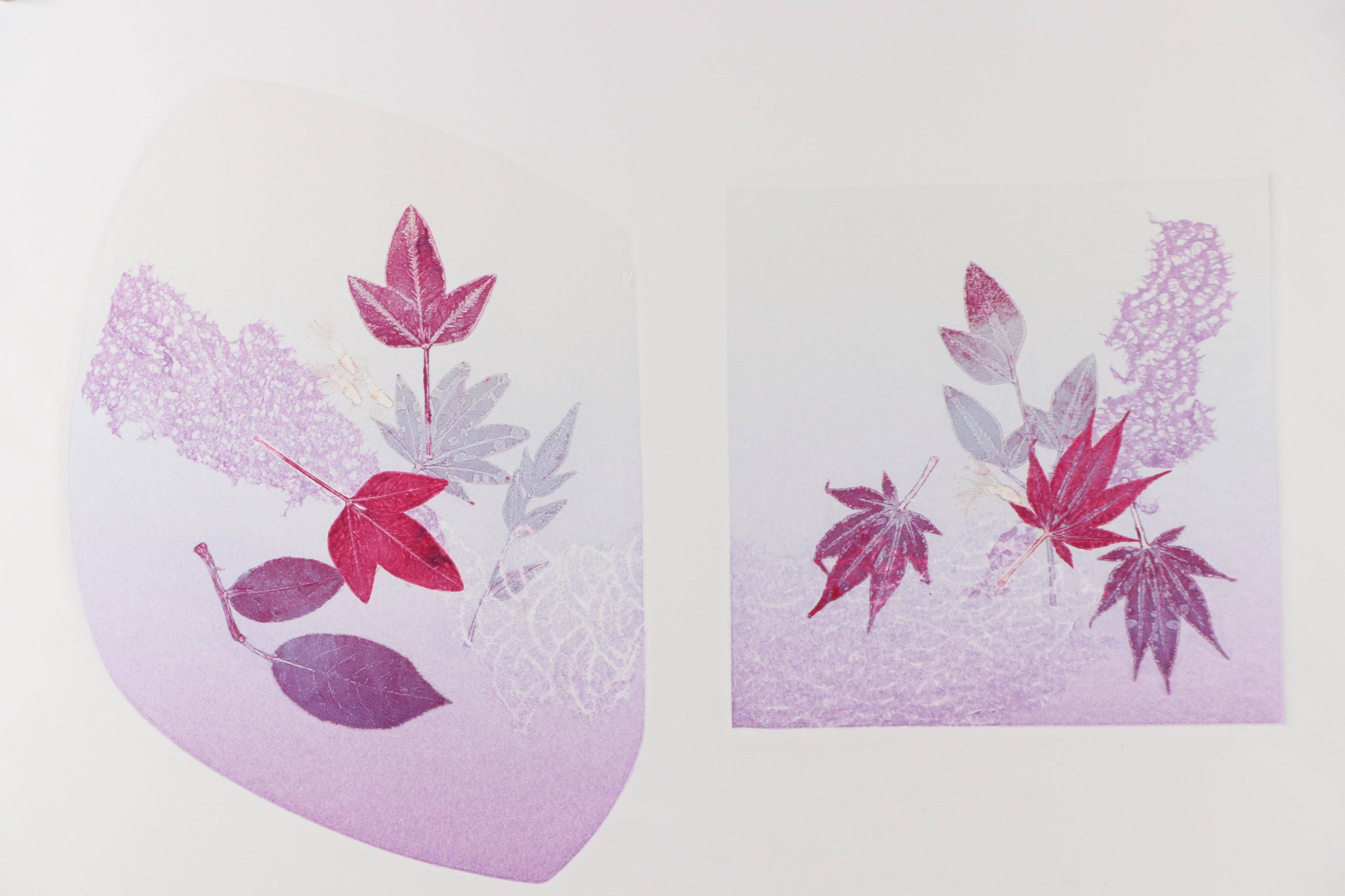 Marilyn Simon Monoprint "Multiple Leaf," Late 20th Century
