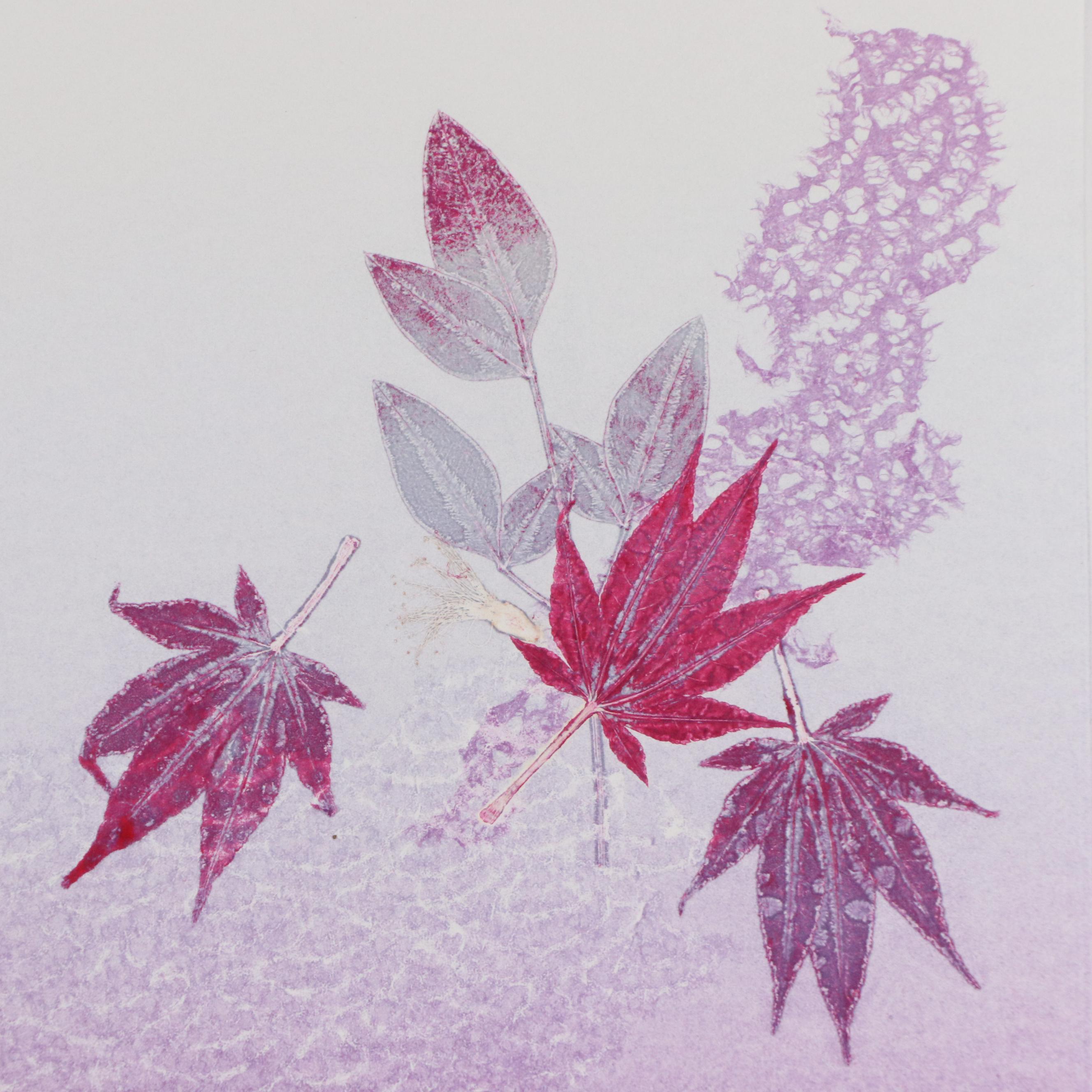 Marilyn Simon Monoprint "Multiple Leaf," Late 20th Century
