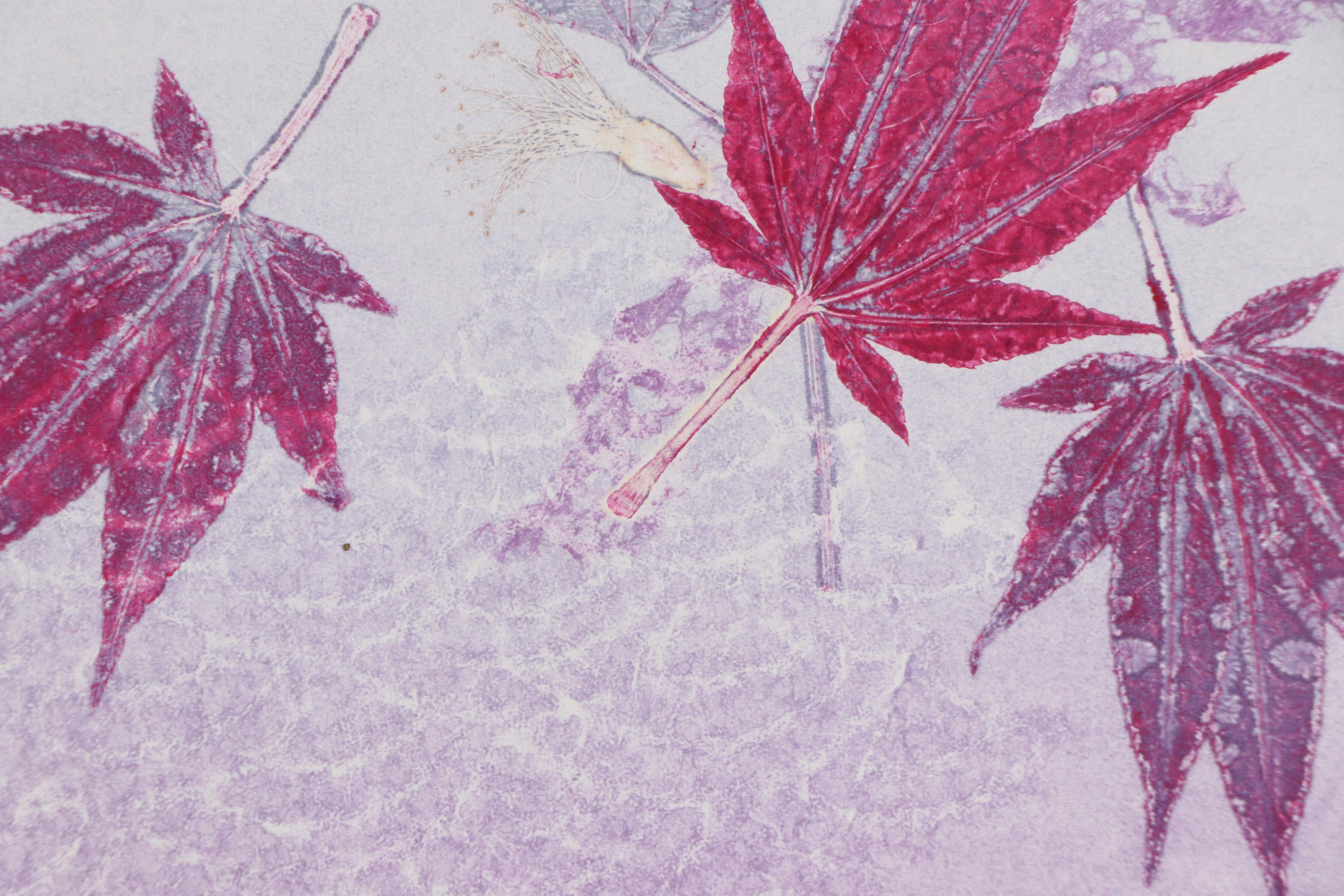 Marilyn Simon Monoprint "Multiple Leaf," Late 20th Century