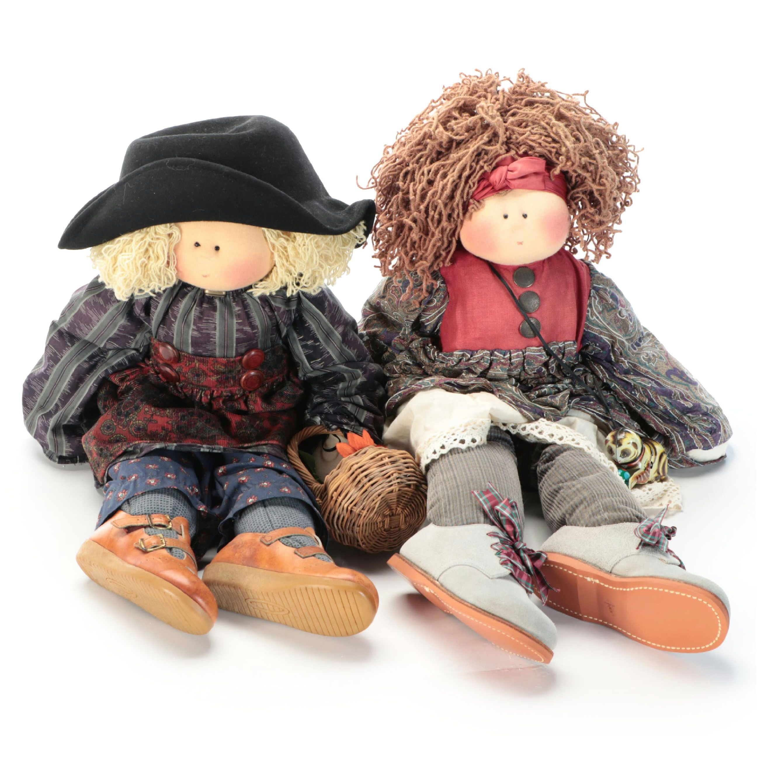 Gretchen Wilson "Gertie" and "Judith" Fabric Little Souls Dolls