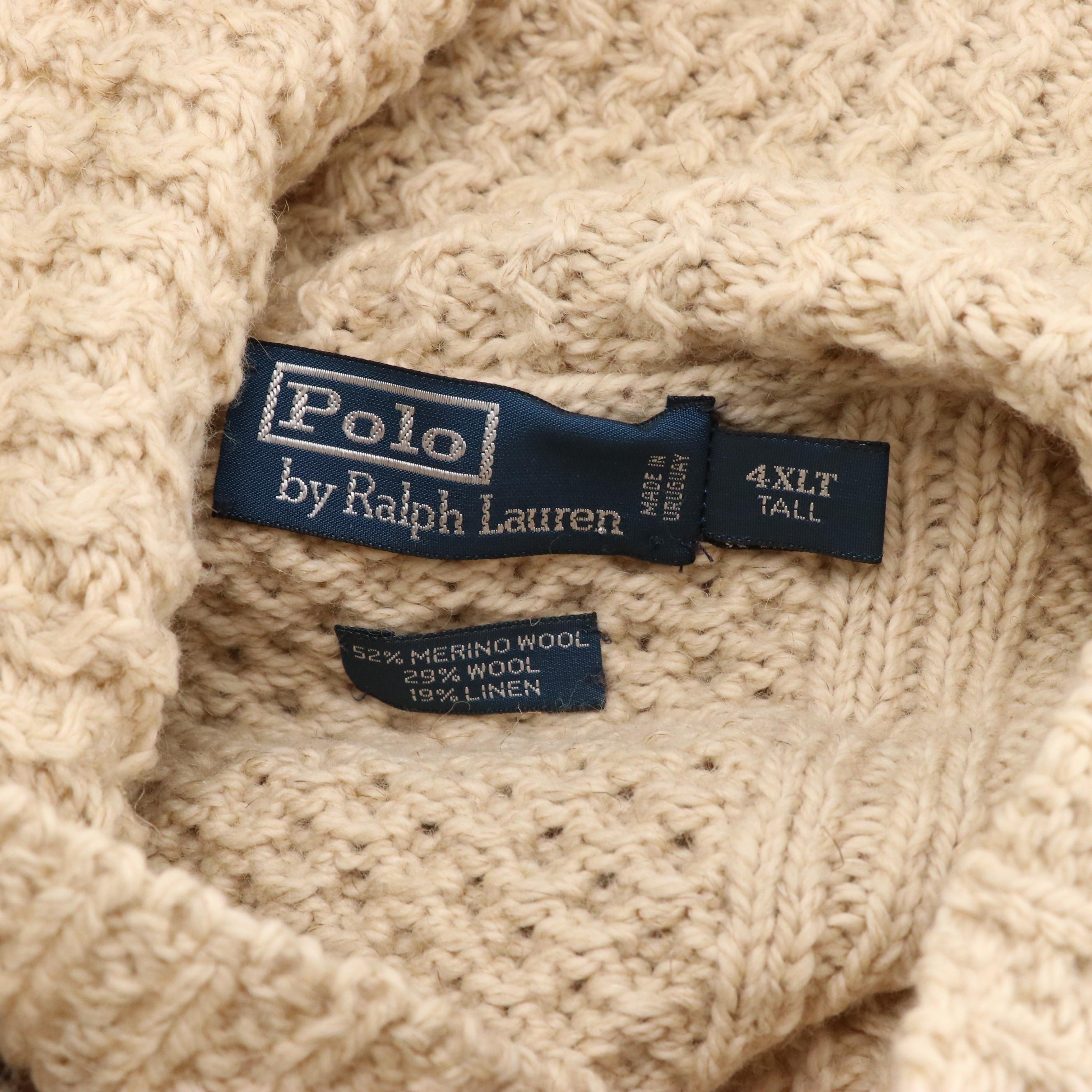 Polo Ralph Lauren Red Cashmere and Cable Knit Wool Sweaters with Boxes