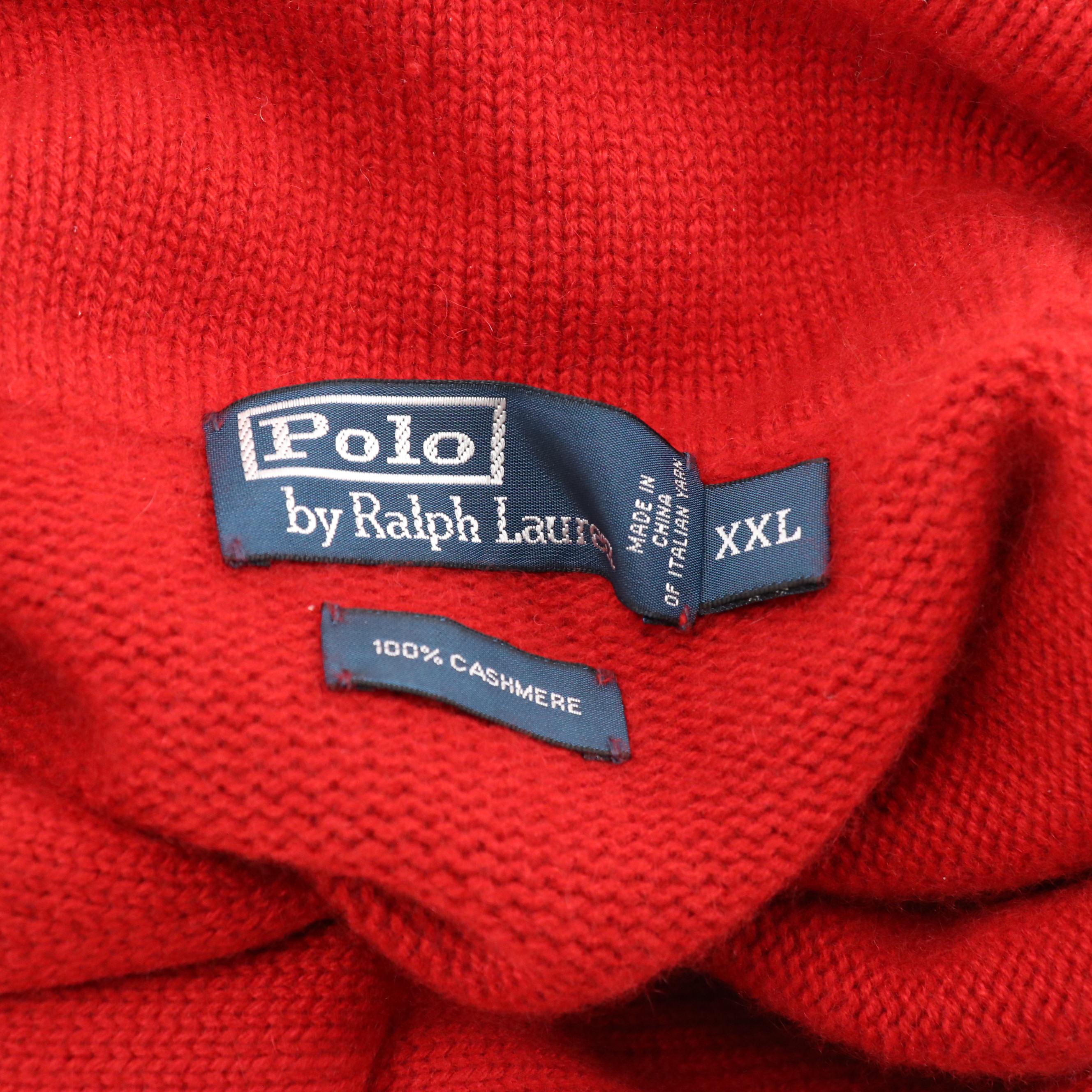 Polo Ralph Lauren Red Cashmere and Cable Knit Wool Sweaters with Boxes