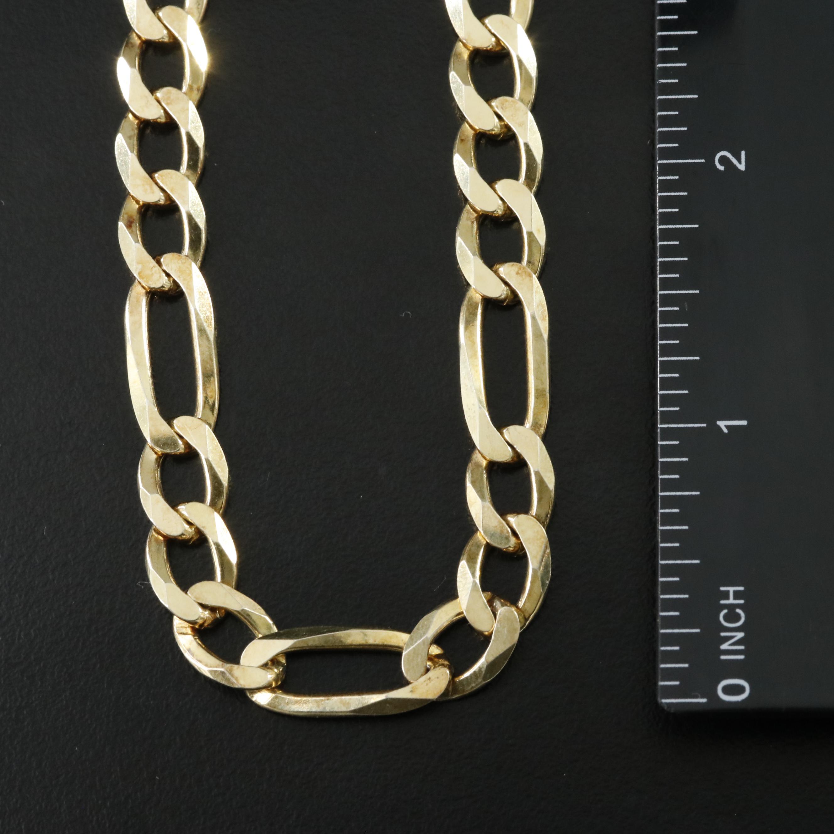 Italian Sterling Figaro Chain Necklace