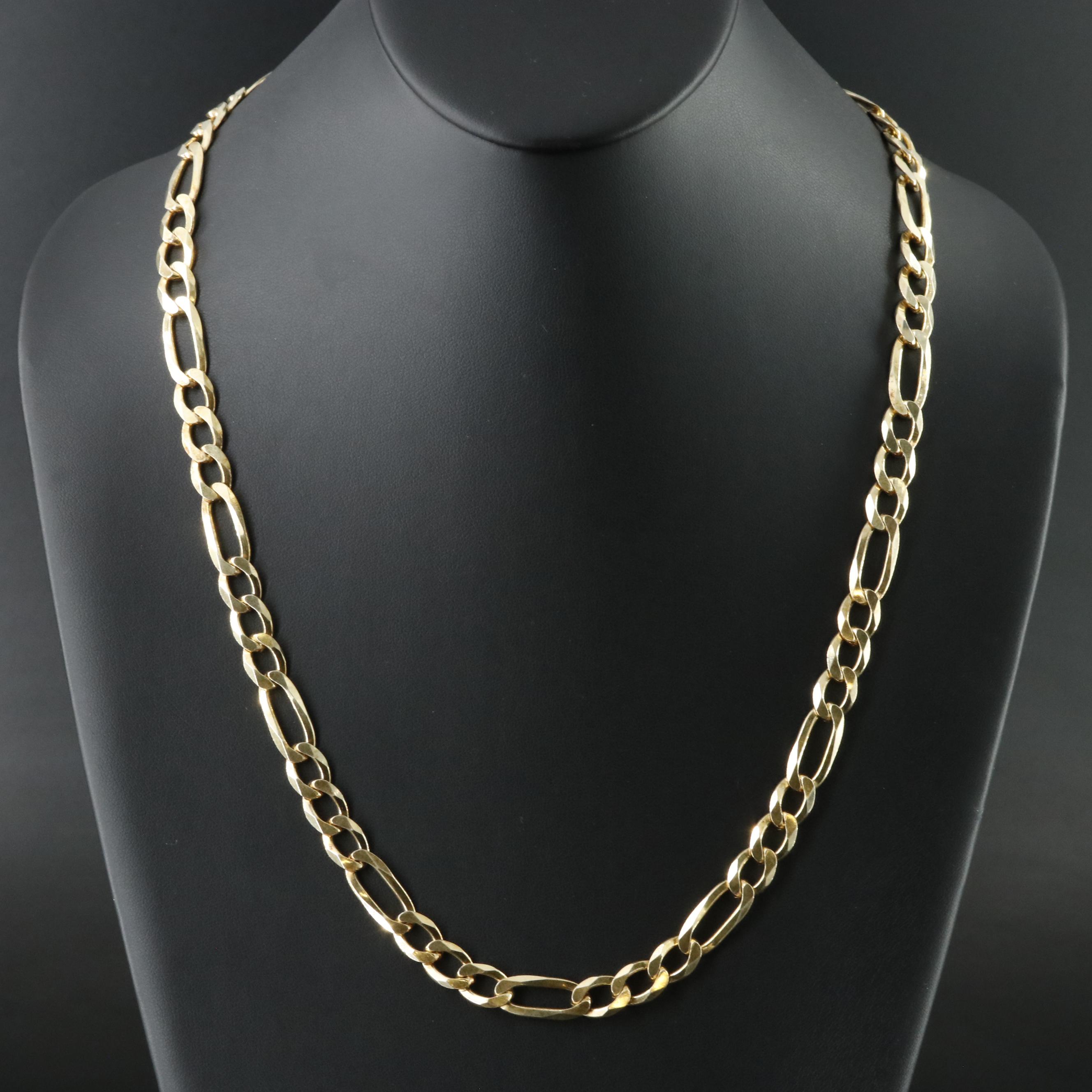 Italian Sterling Figaro Chain Necklace