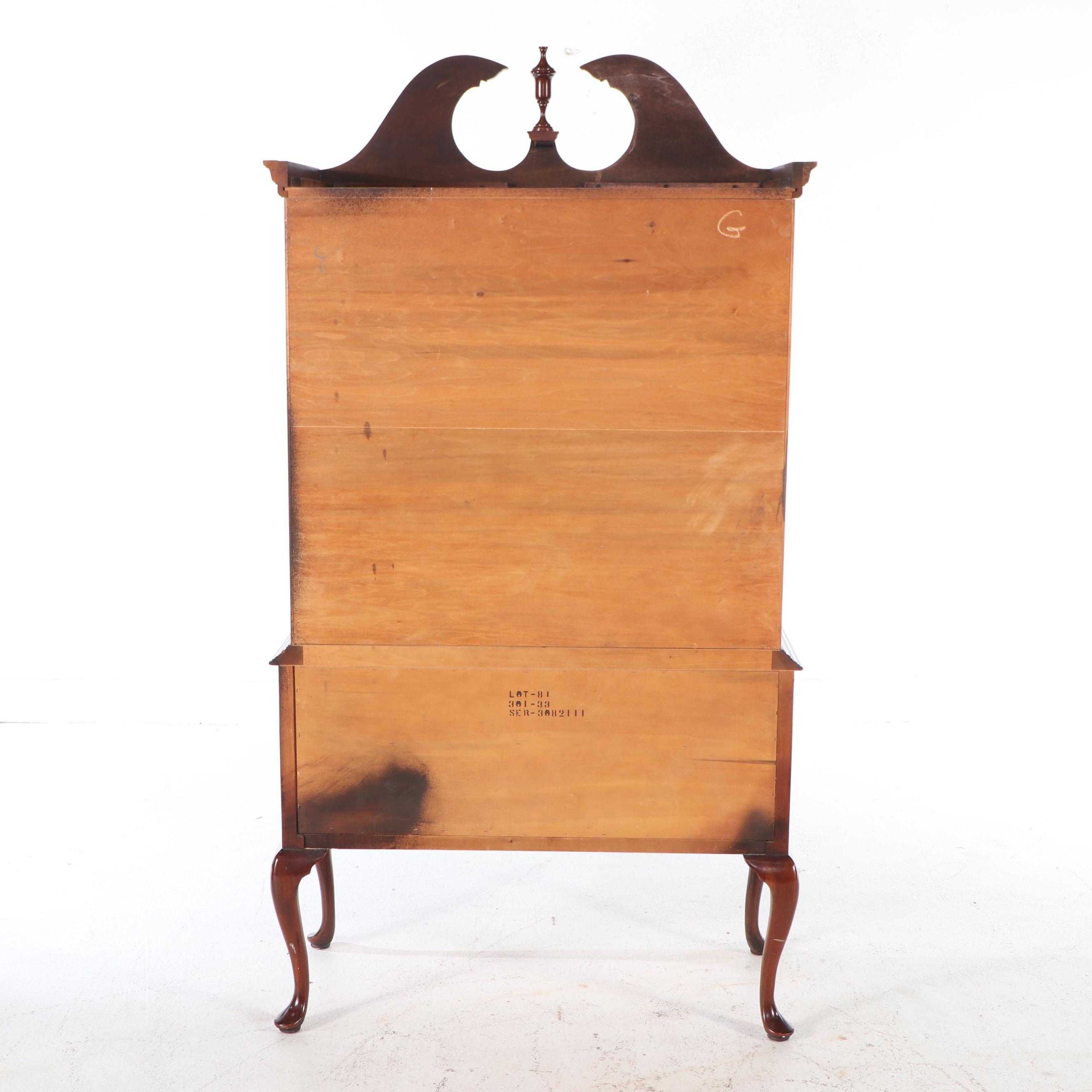 Henredon Queen Anne Style Mahogany Highboy