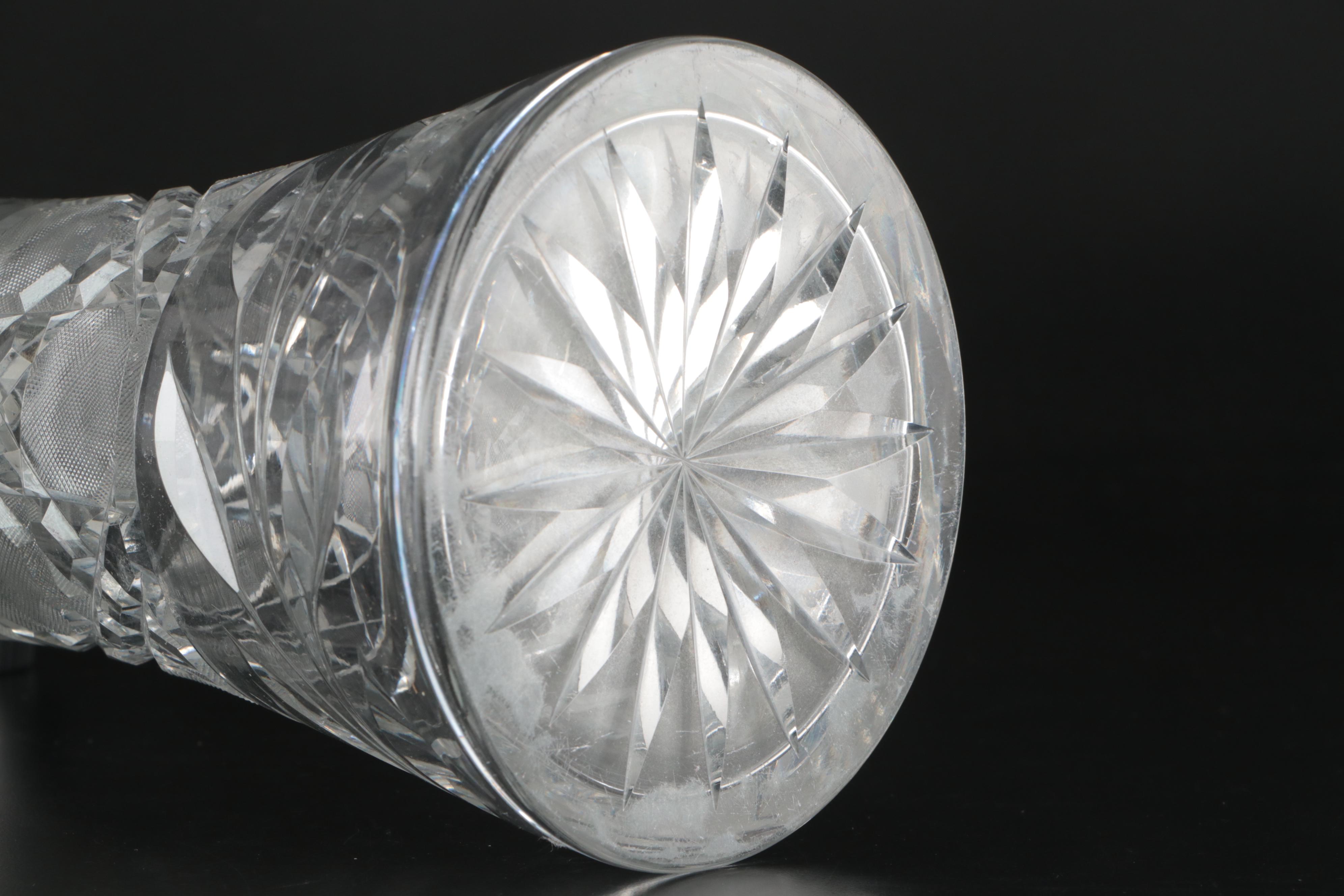 American Brilliant Style Cut Glass Vases, 20th Century