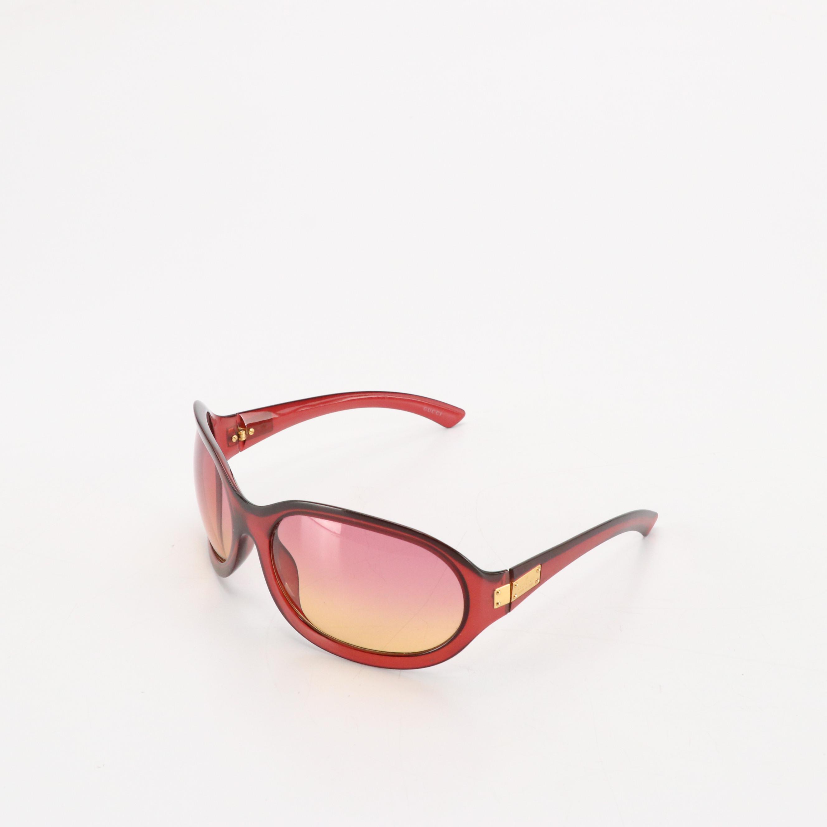 Gucci GG 1488/S PC6 Red Gradient Lens Oversized Oval Sunglasses
