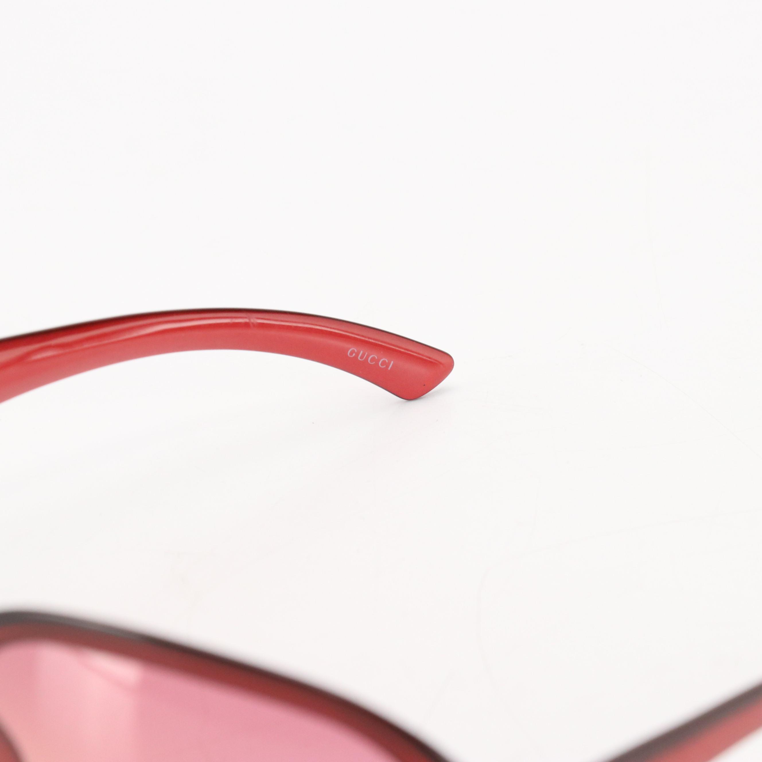 Gucci GG 1488/S PC6 Red Gradient Lens Oversized Oval Sunglasses
