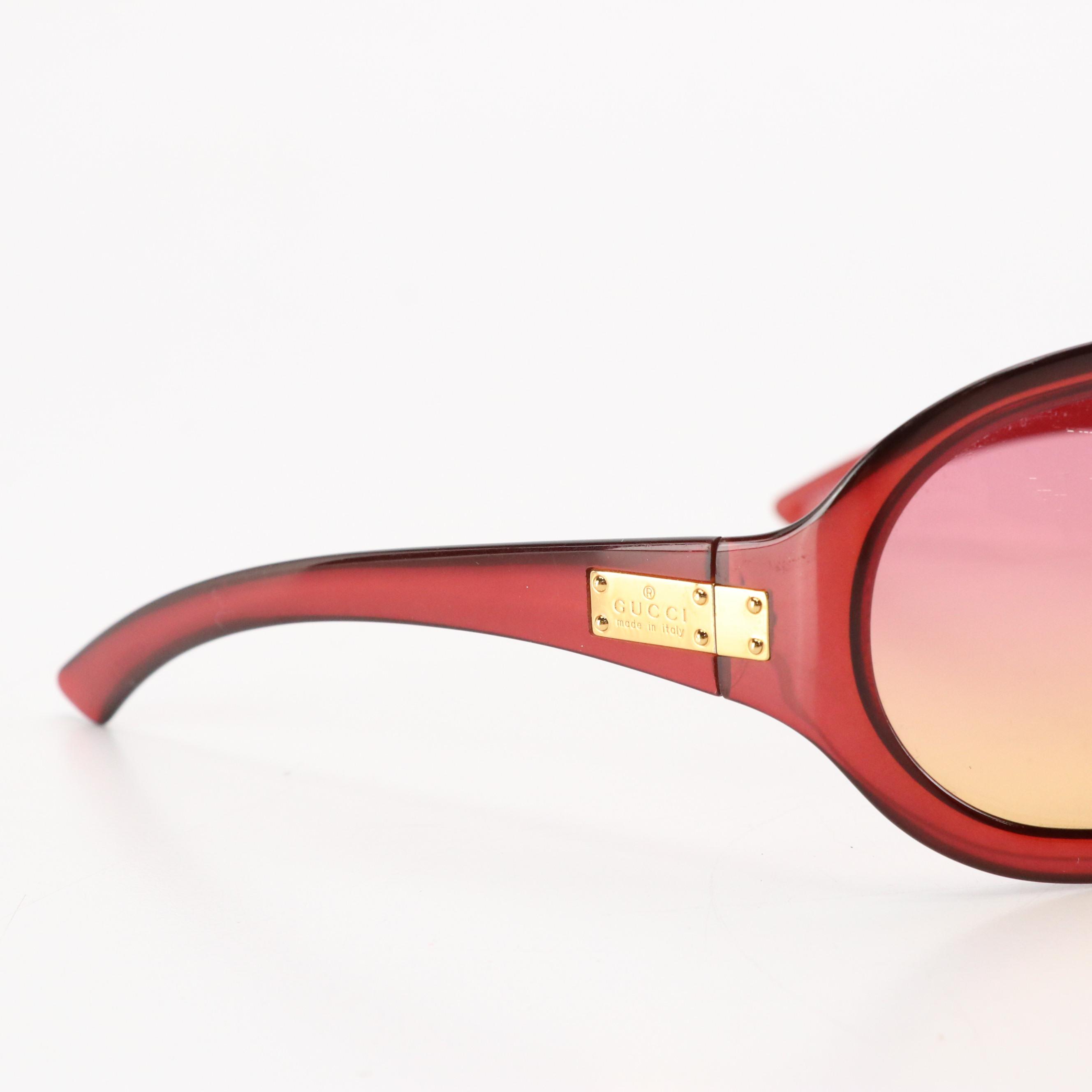 Gucci GG 1488/S PC6 Red Gradient Lens Oversized Oval Sunglasses