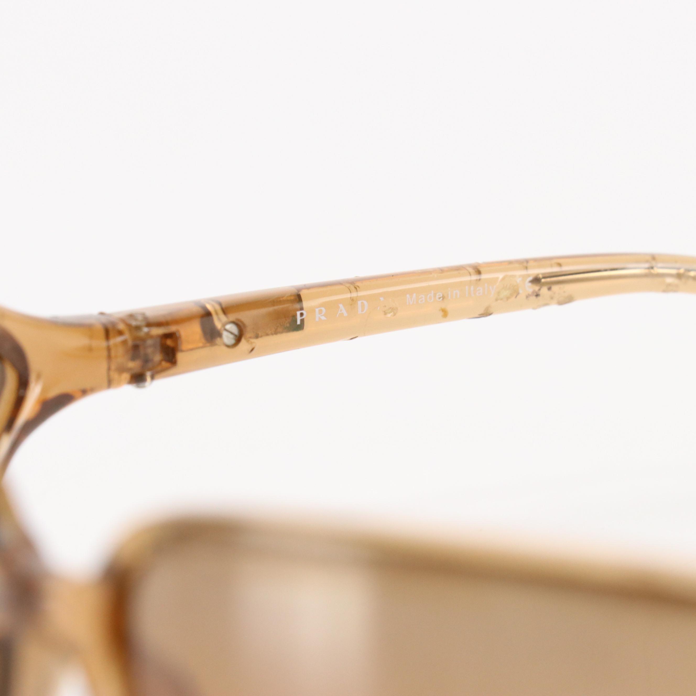 Prada SPR 05E 1BQ-5L1 Vintage Oval Wrap Sunglasses