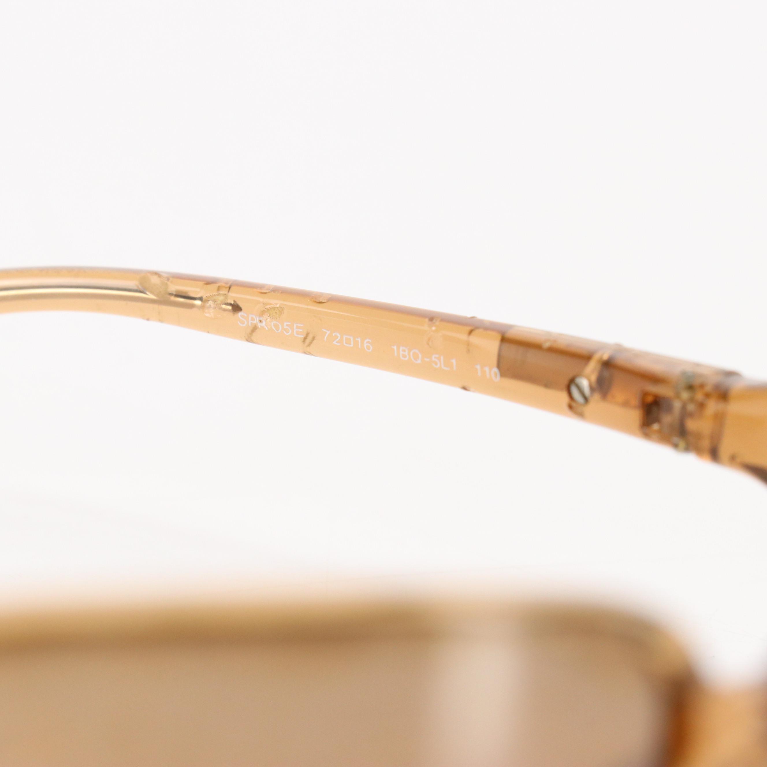 Prada SPR 05E 1BQ-5L1 Vintage Oval Wrap Sunglasses