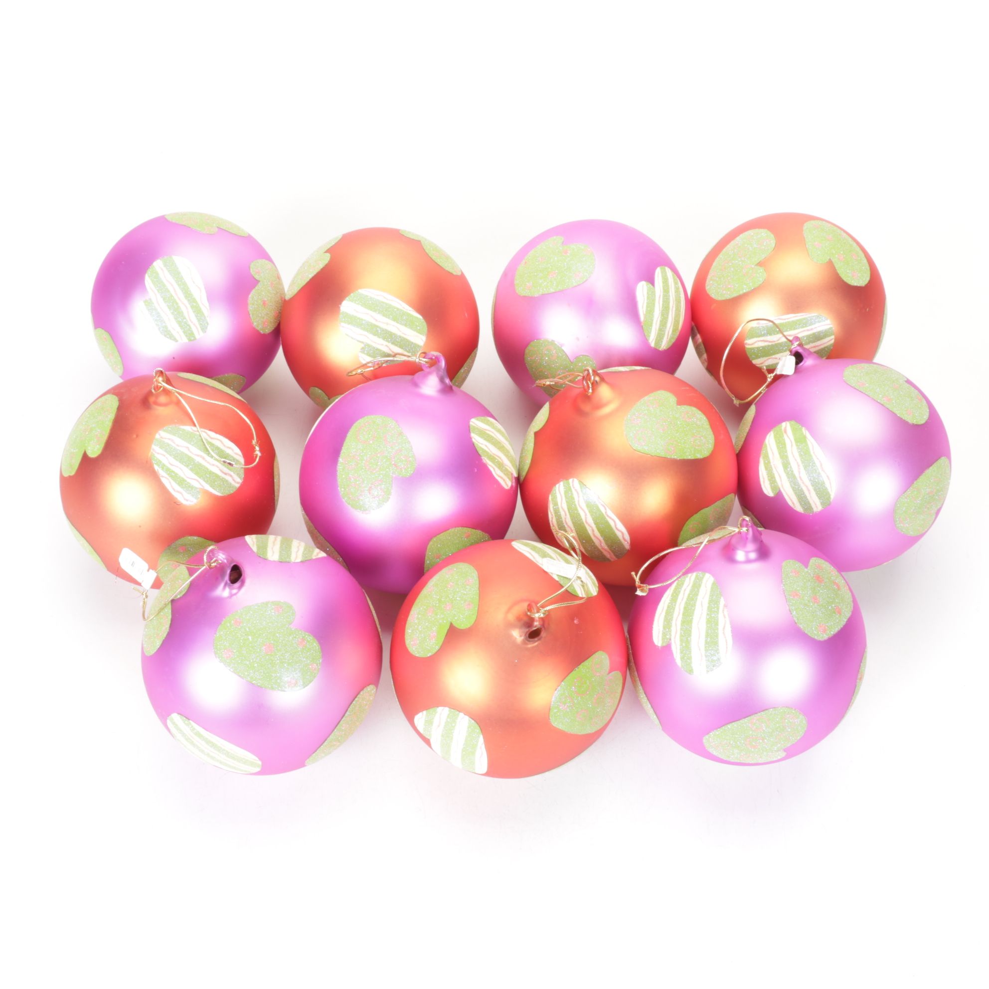 Eleven Moore International Large Blown Glass Ball Ornaments