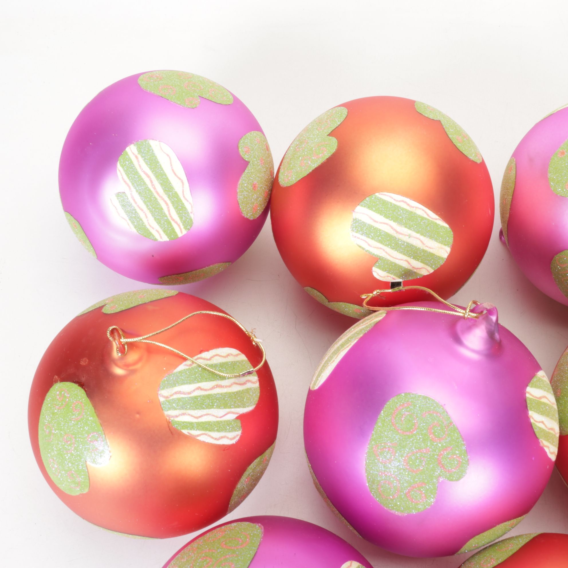 Eleven Moore International Large Blown Glass Ball Ornaments