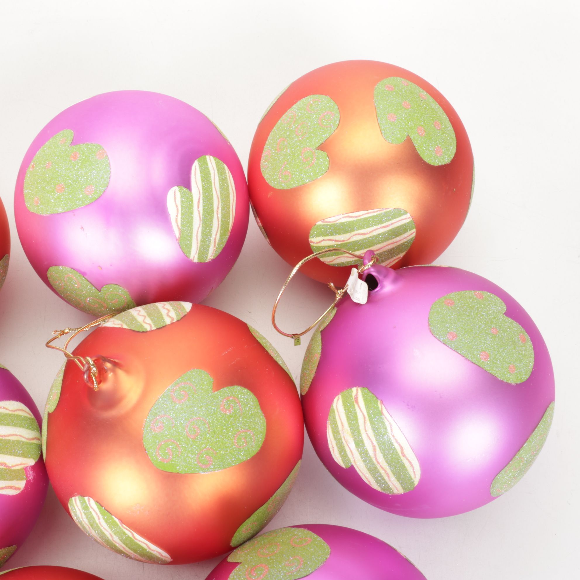 Eleven Moore International Large Blown Glass Ball Ornaments