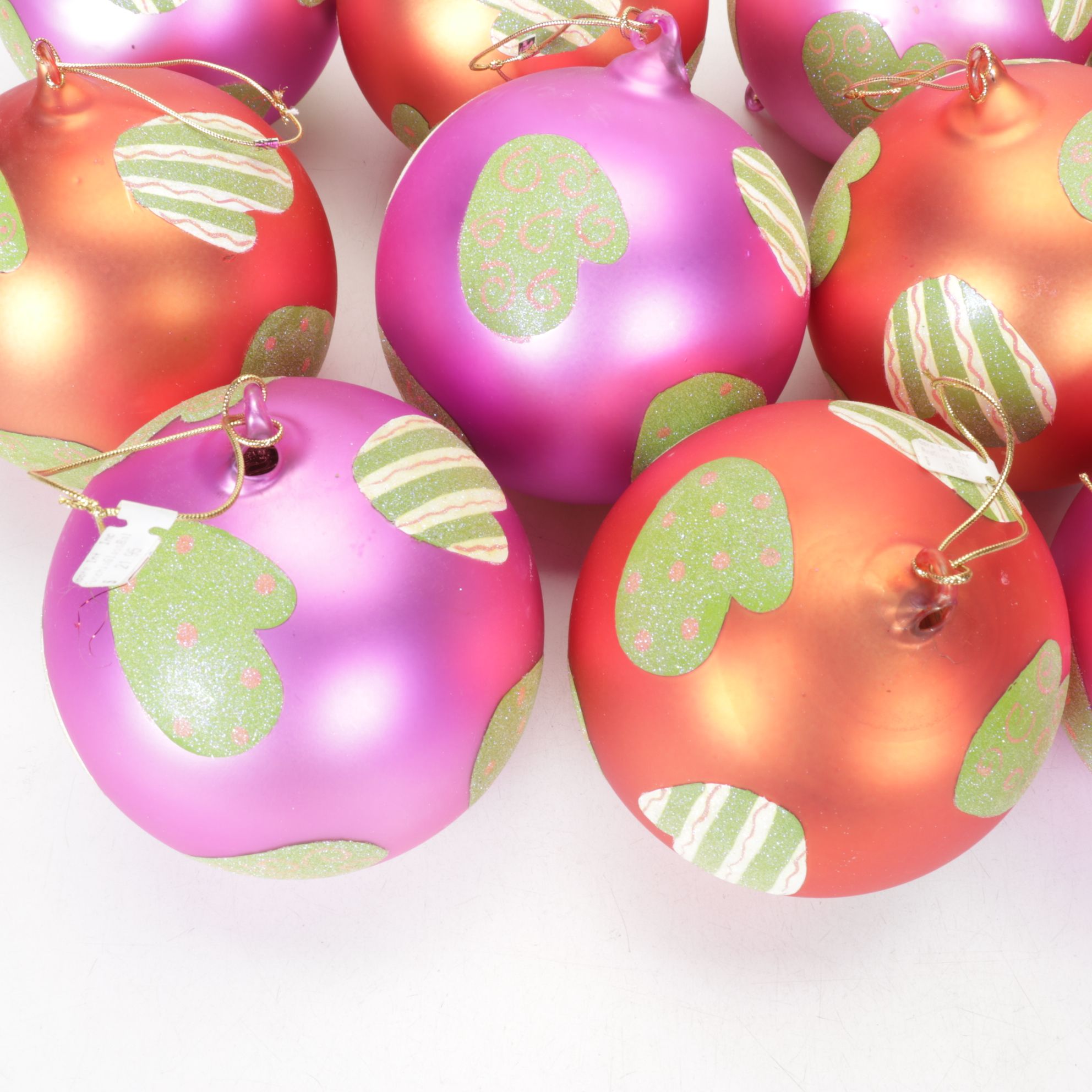 Eleven Moore International Large Blown Glass Ball Ornaments