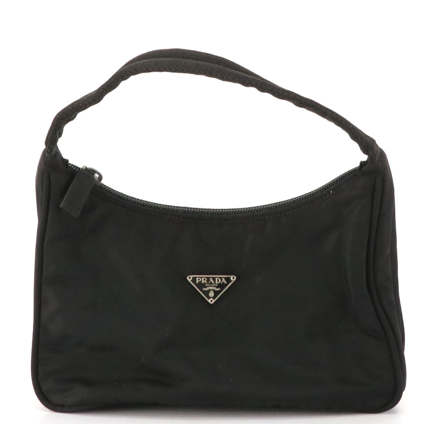Prada Mini Hobo Shoulder Bag in Black Tessuto Nylon