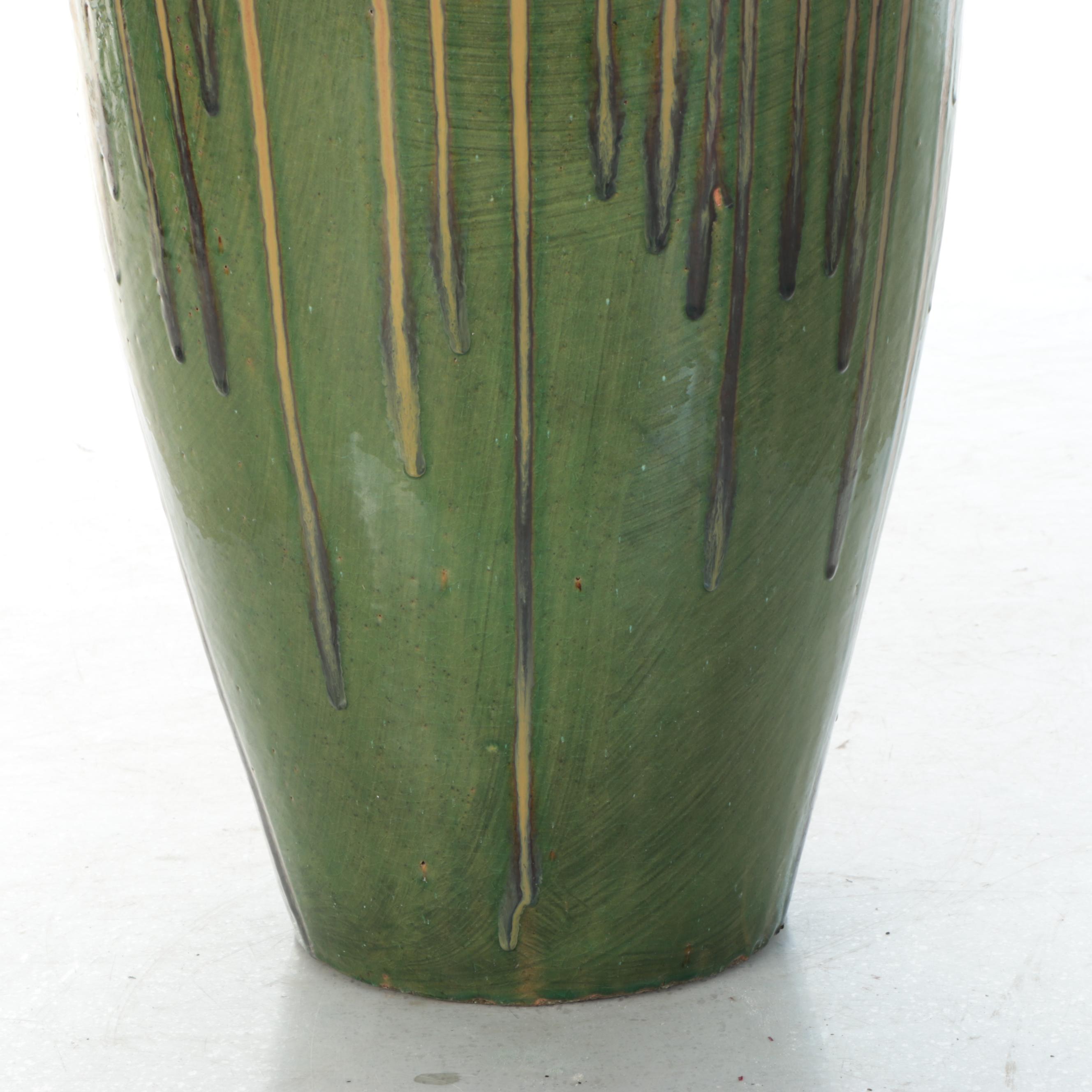 Large Drip Glaze Pottery Vase