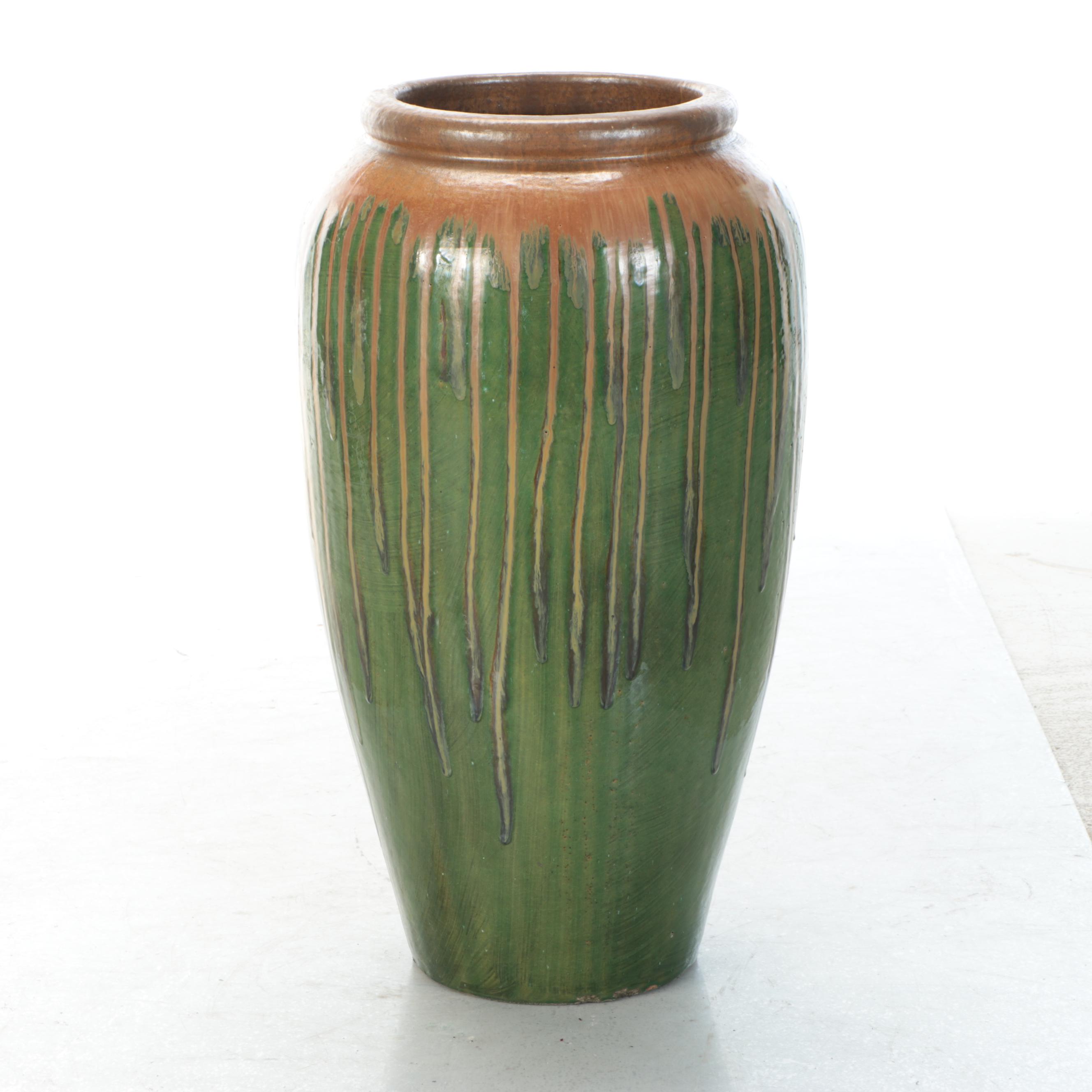 Large Drip Glaze Pottery Vase