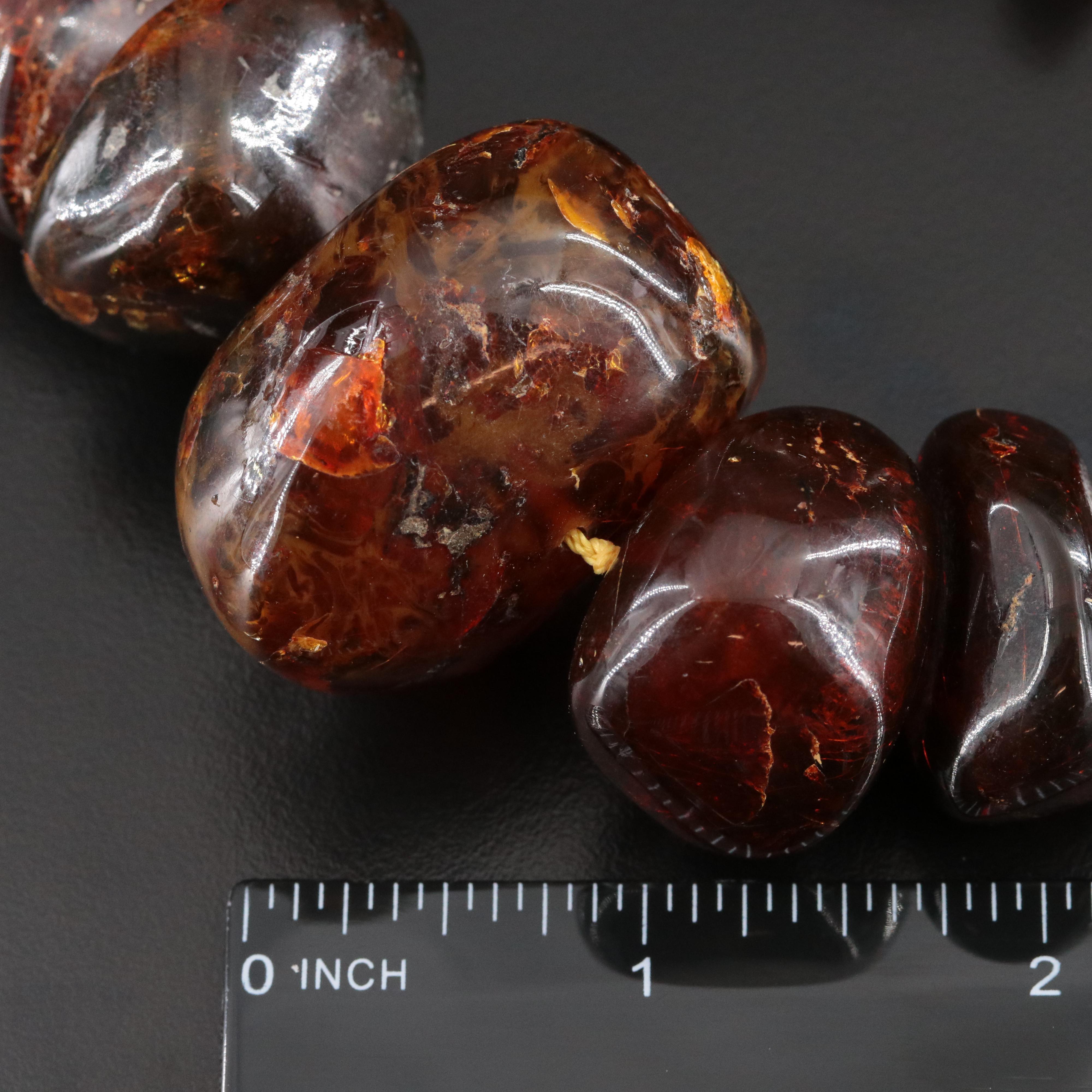 Amber Graduated Bead Necklace with Gold-Filled Clasp