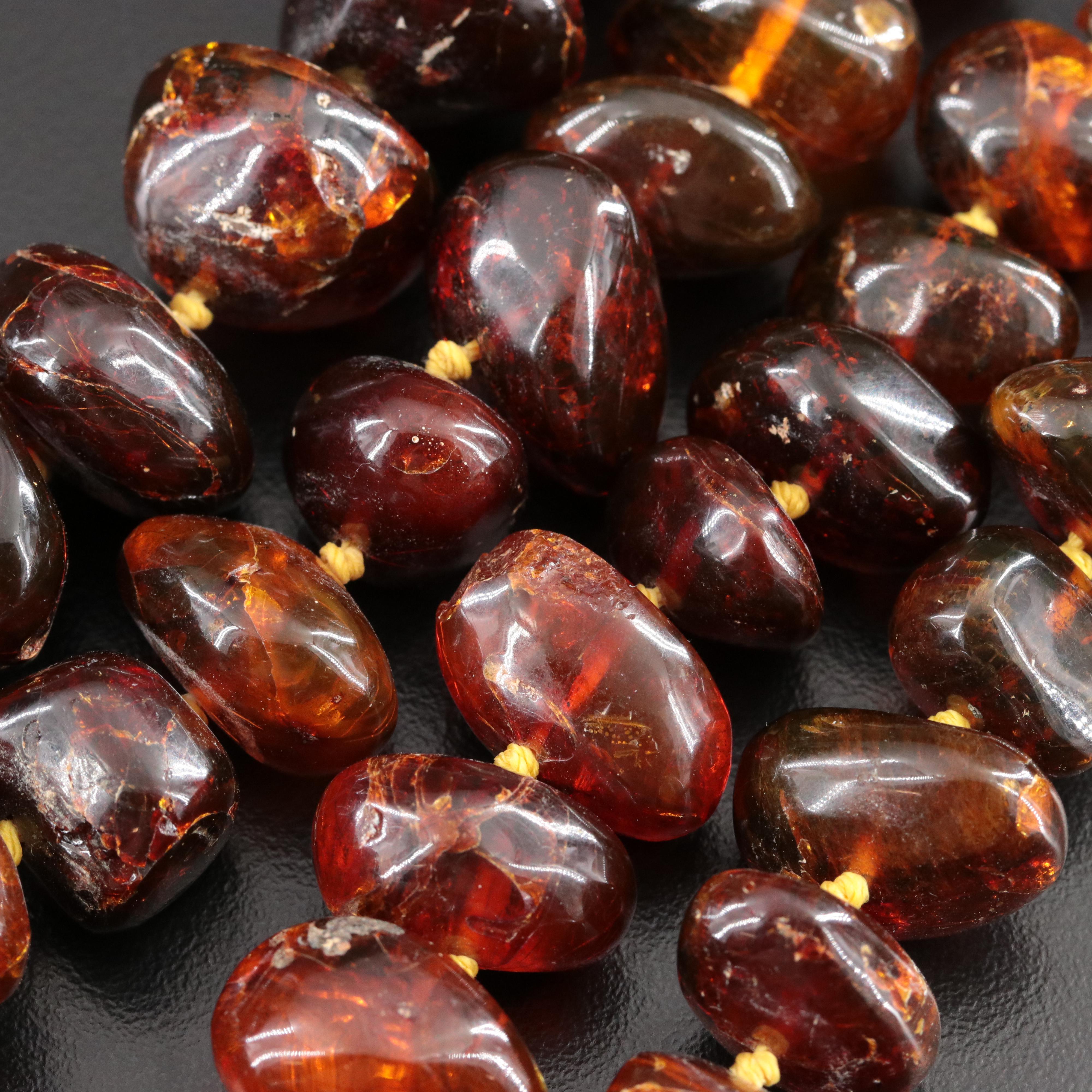 Amber Graduated Bead Necklace with Gold-Filled Clasp