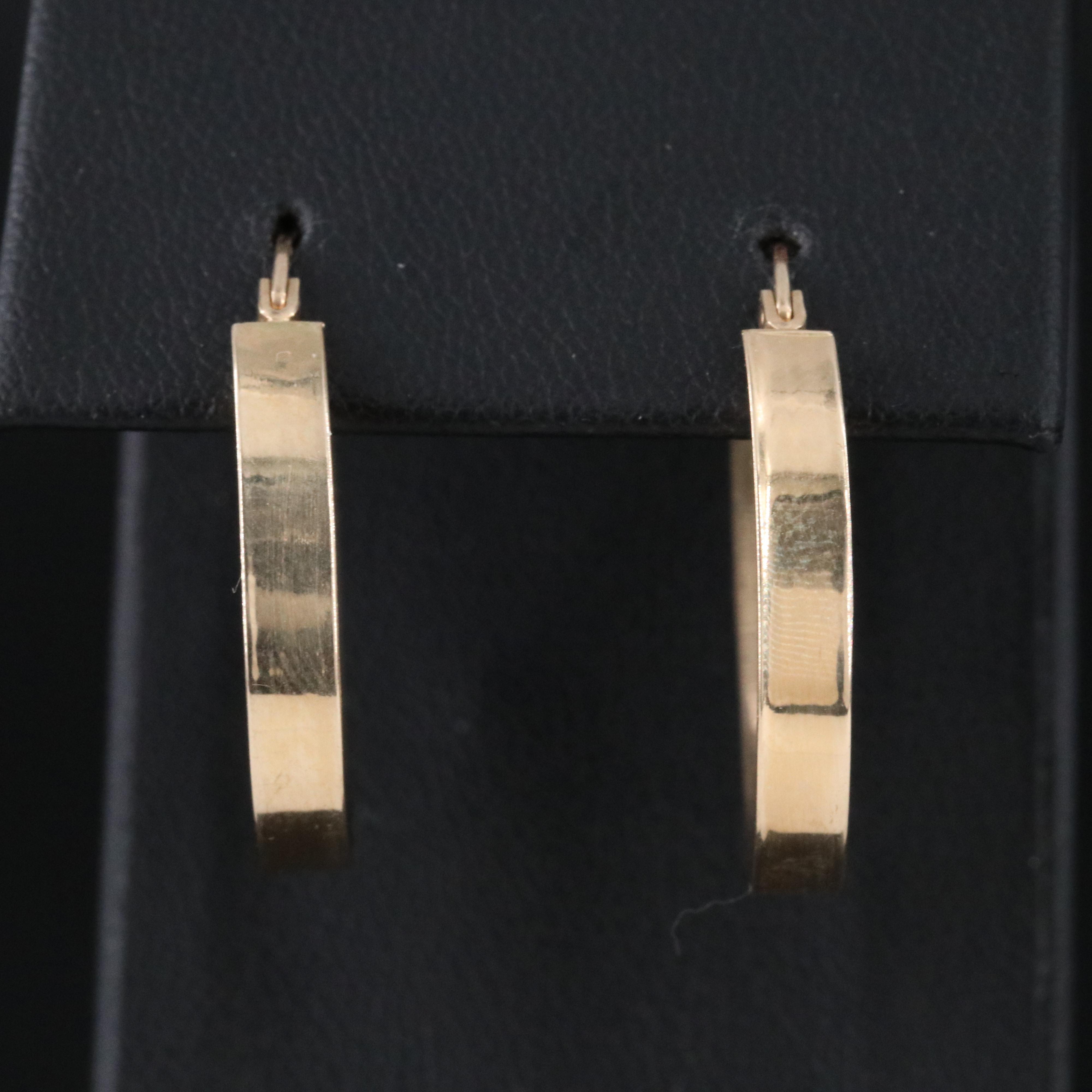 14K Tapered Hoops