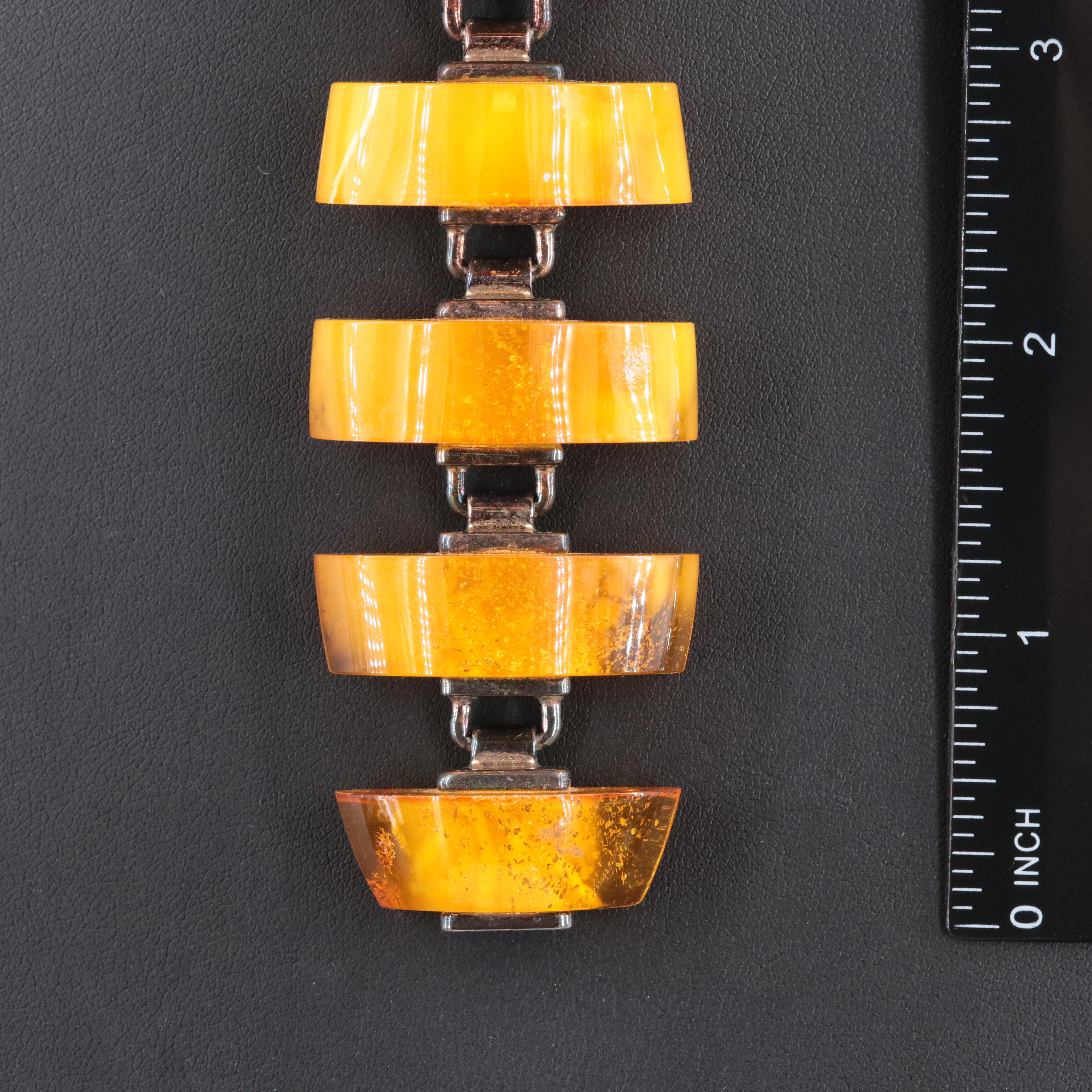 Modernist Necklace with Amber