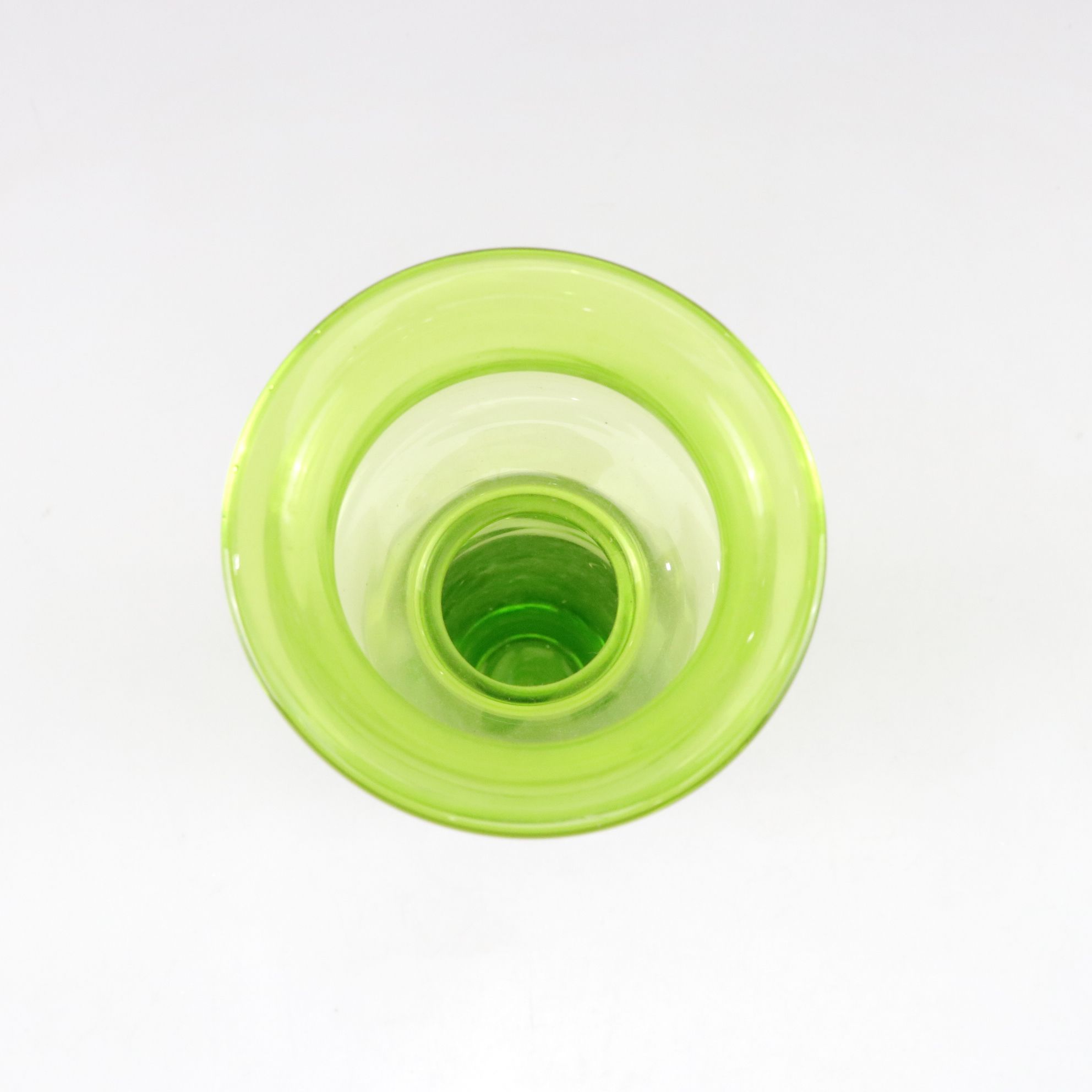 Uranium Glass Pitcher with Pfaltzgraff "Valencia" Bottles and Green Carafe