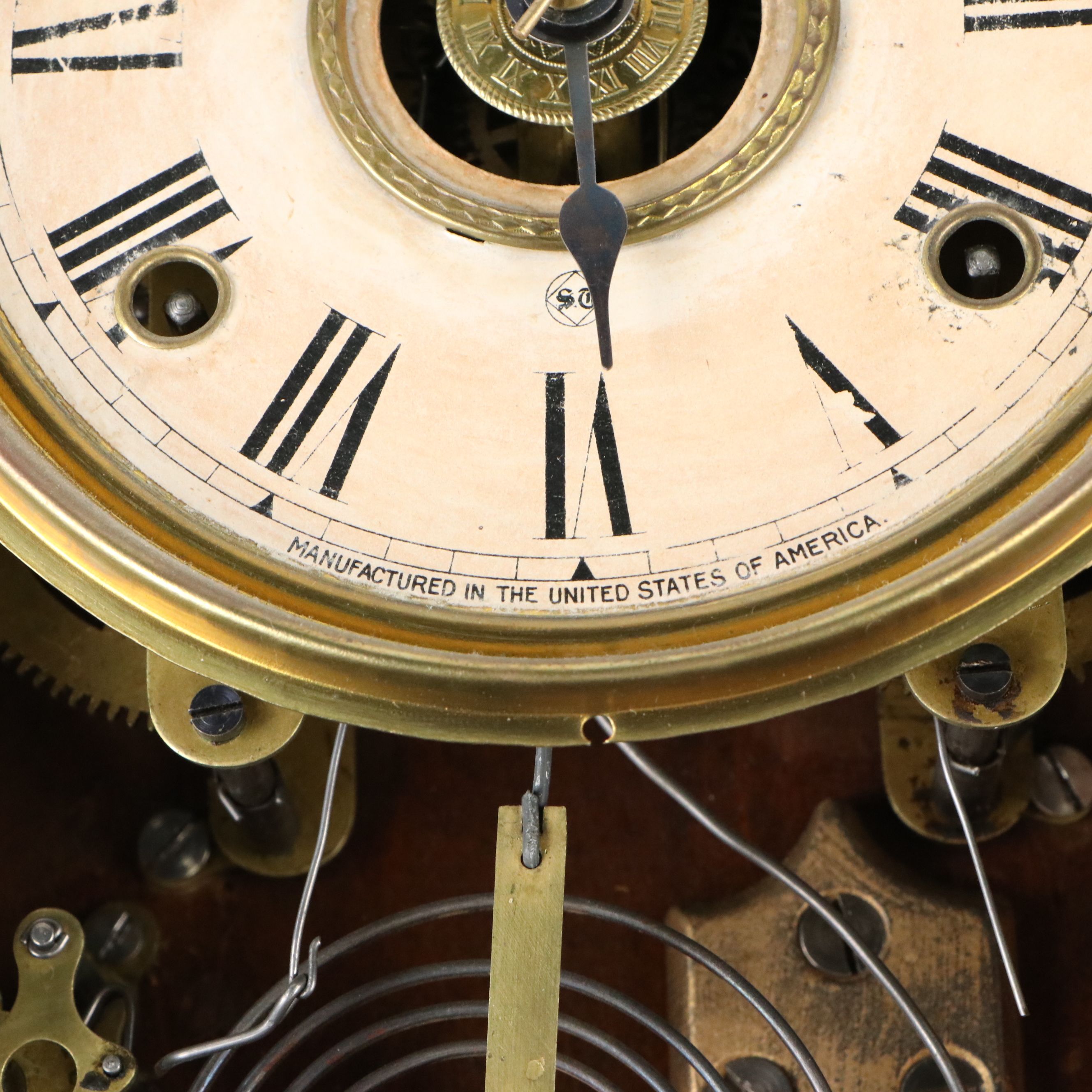 Seth Thomas "Cathedral Gong" Eight Day Oak Wall Clock, Late 19th Century