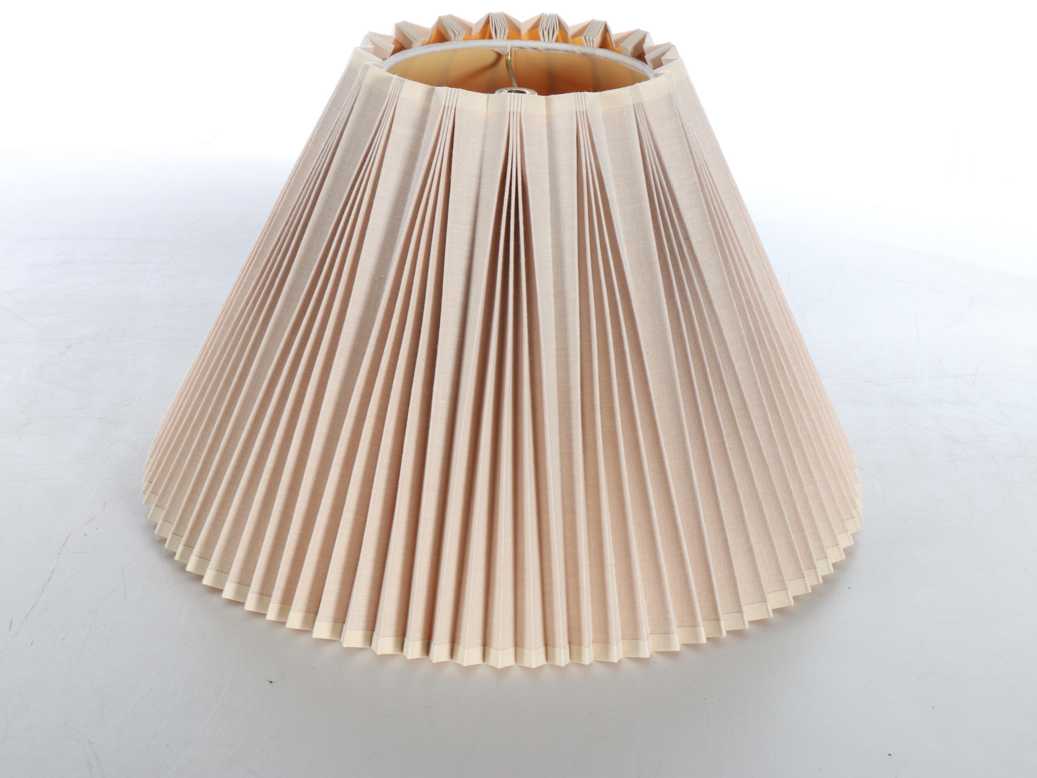 Stiffel Brass Table Lamp with Pleaded Fabric Shade