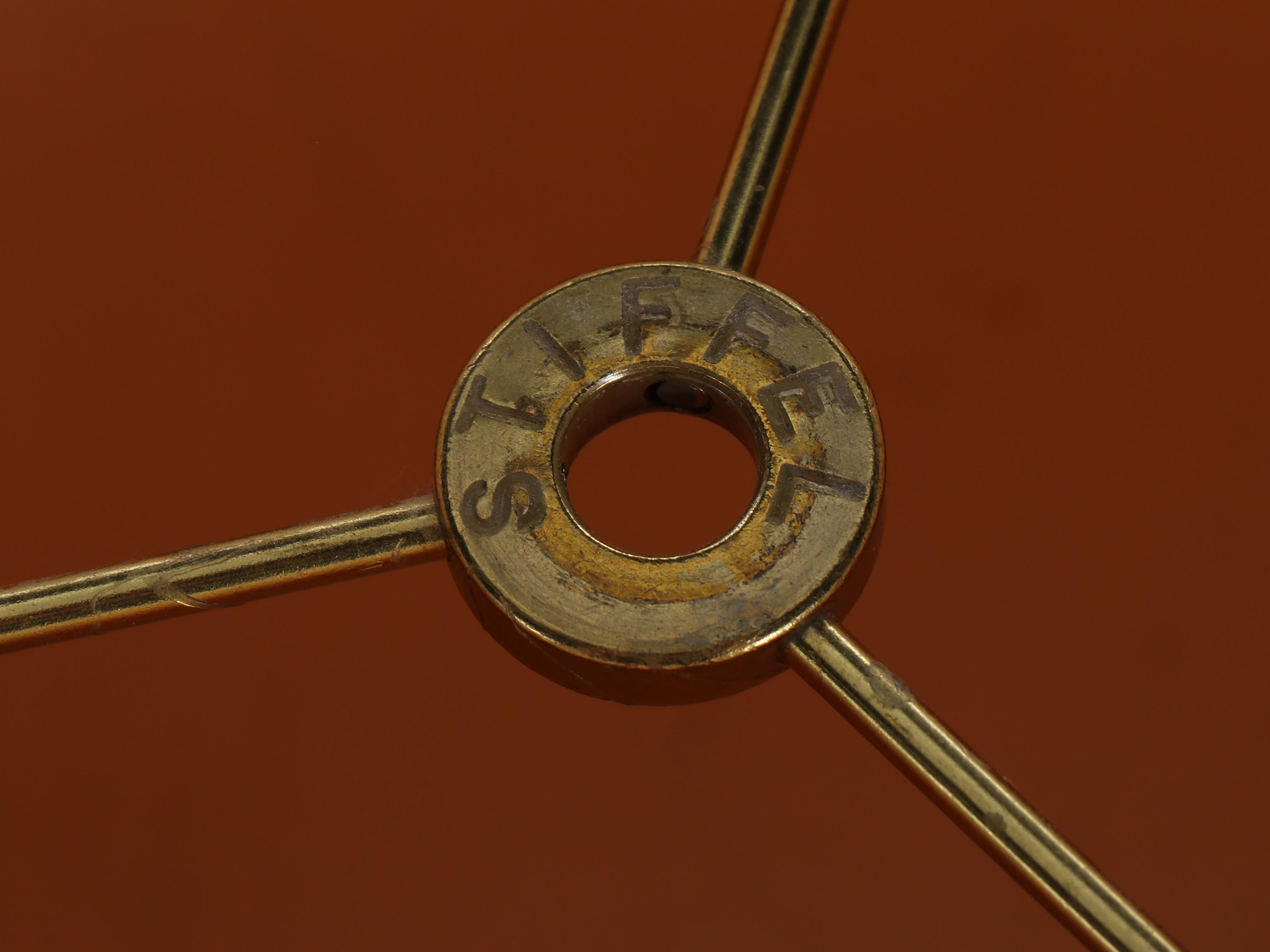 Stiffel Brass Table Lamp with Pleaded Fabric Shade