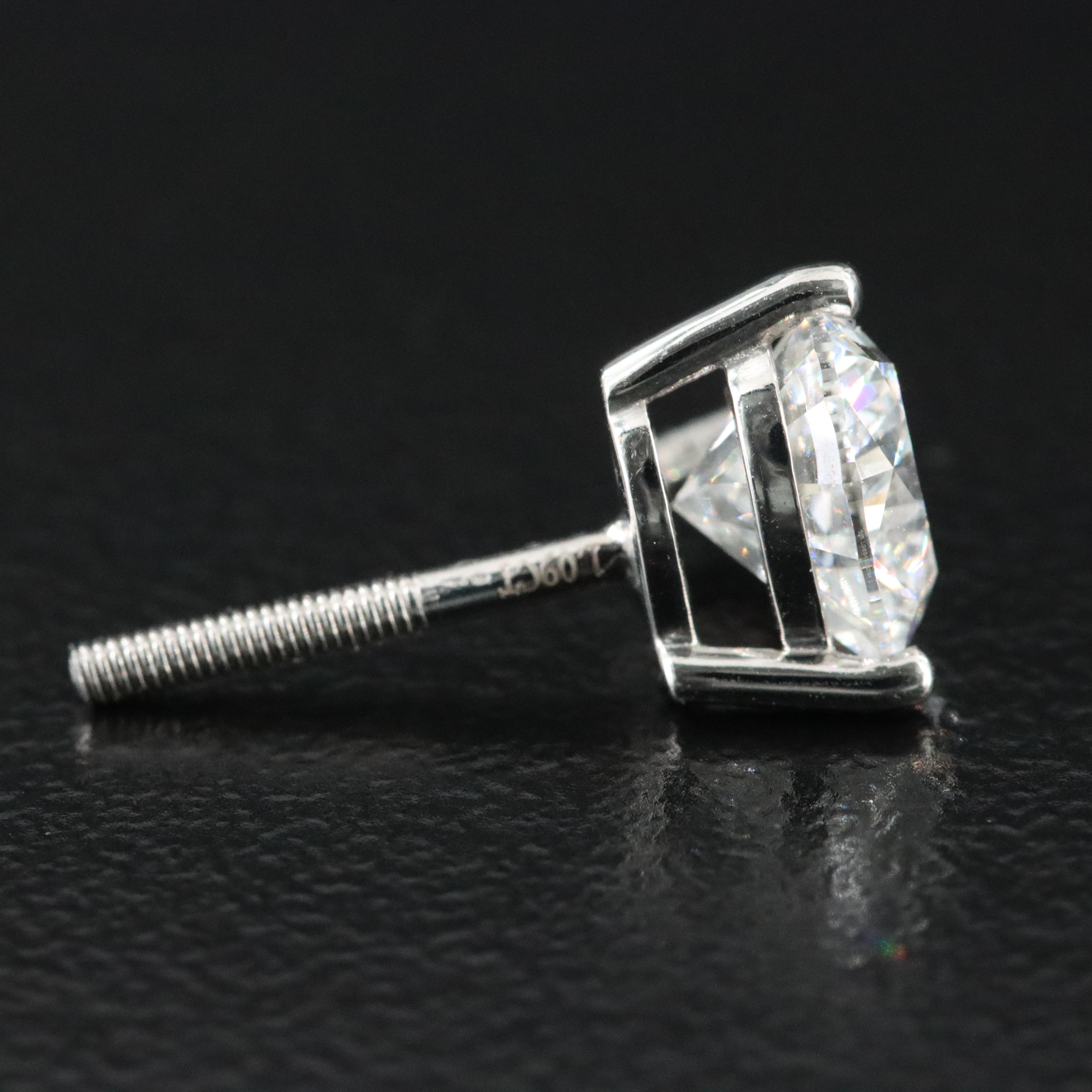 Platinum 2.17 CTW Lab Grown Diamond Stud Earrings with IGI Reports