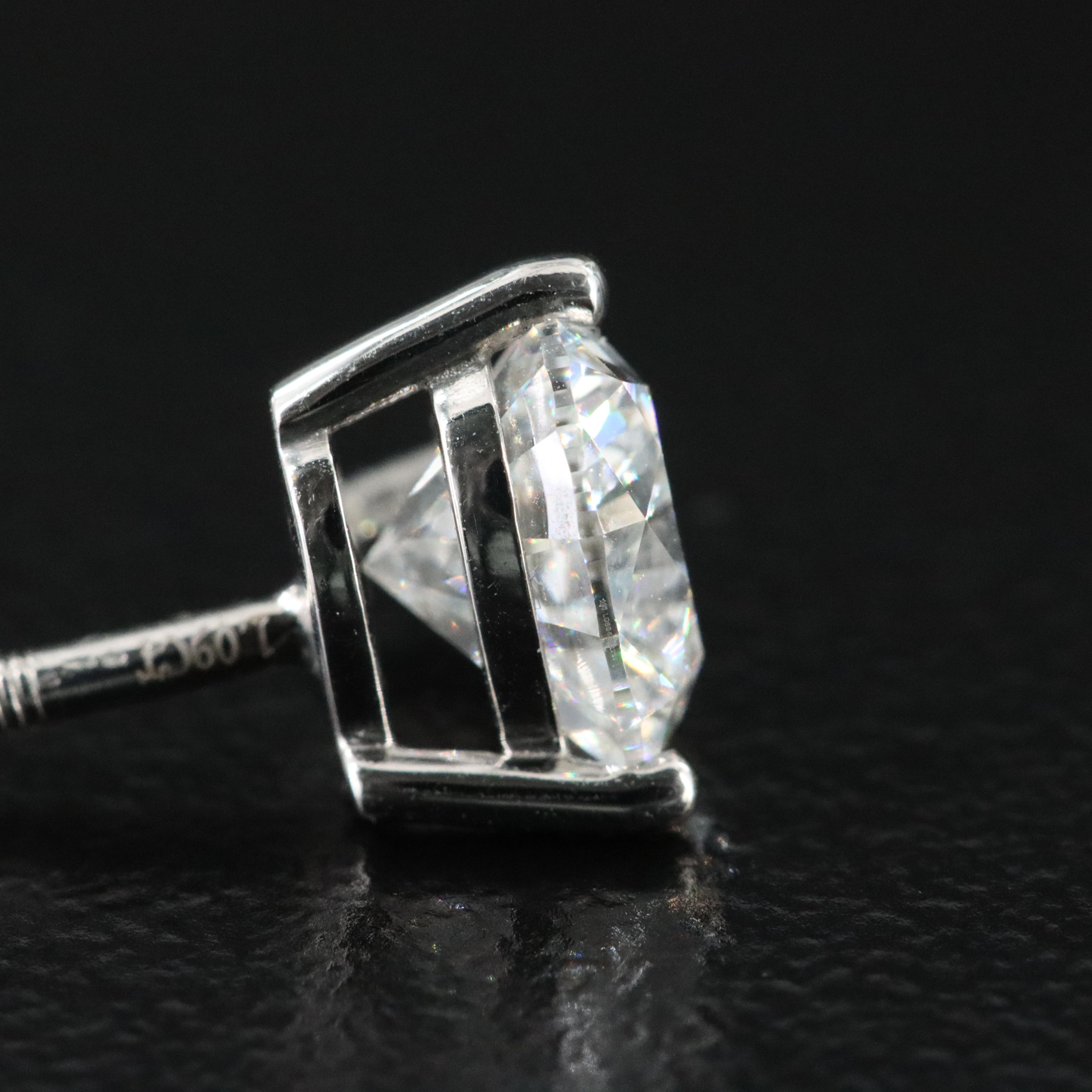 Platinum 2.17 CTW Lab Grown Diamond Stud Earrings with IGI Reports