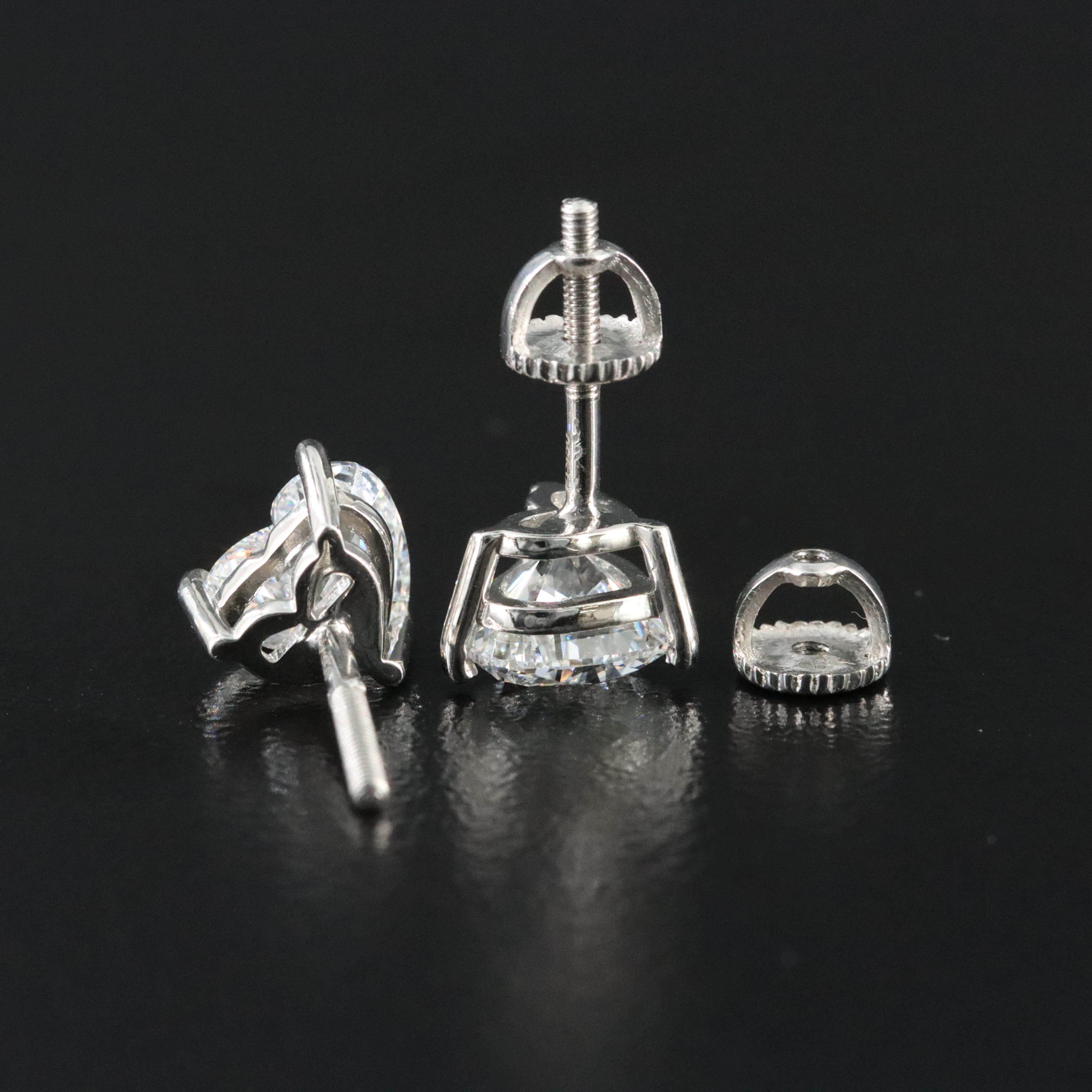 Platinum 2.17 CTW Lab Grown Diamond Stud Earrings with IGI Reports