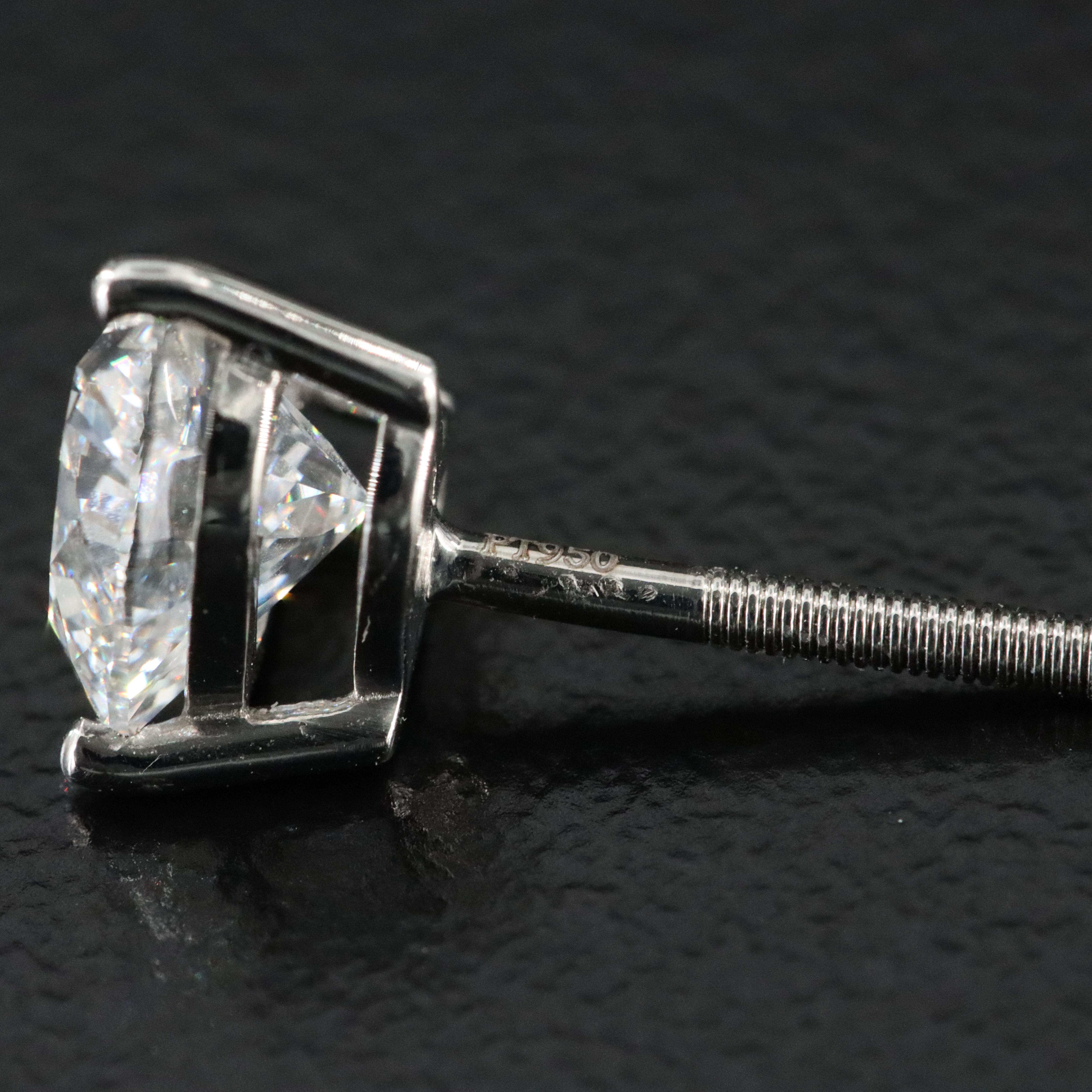 Platinum 2.17 CTW Lab Grown Diamond Stud Earrings with IGI Reports