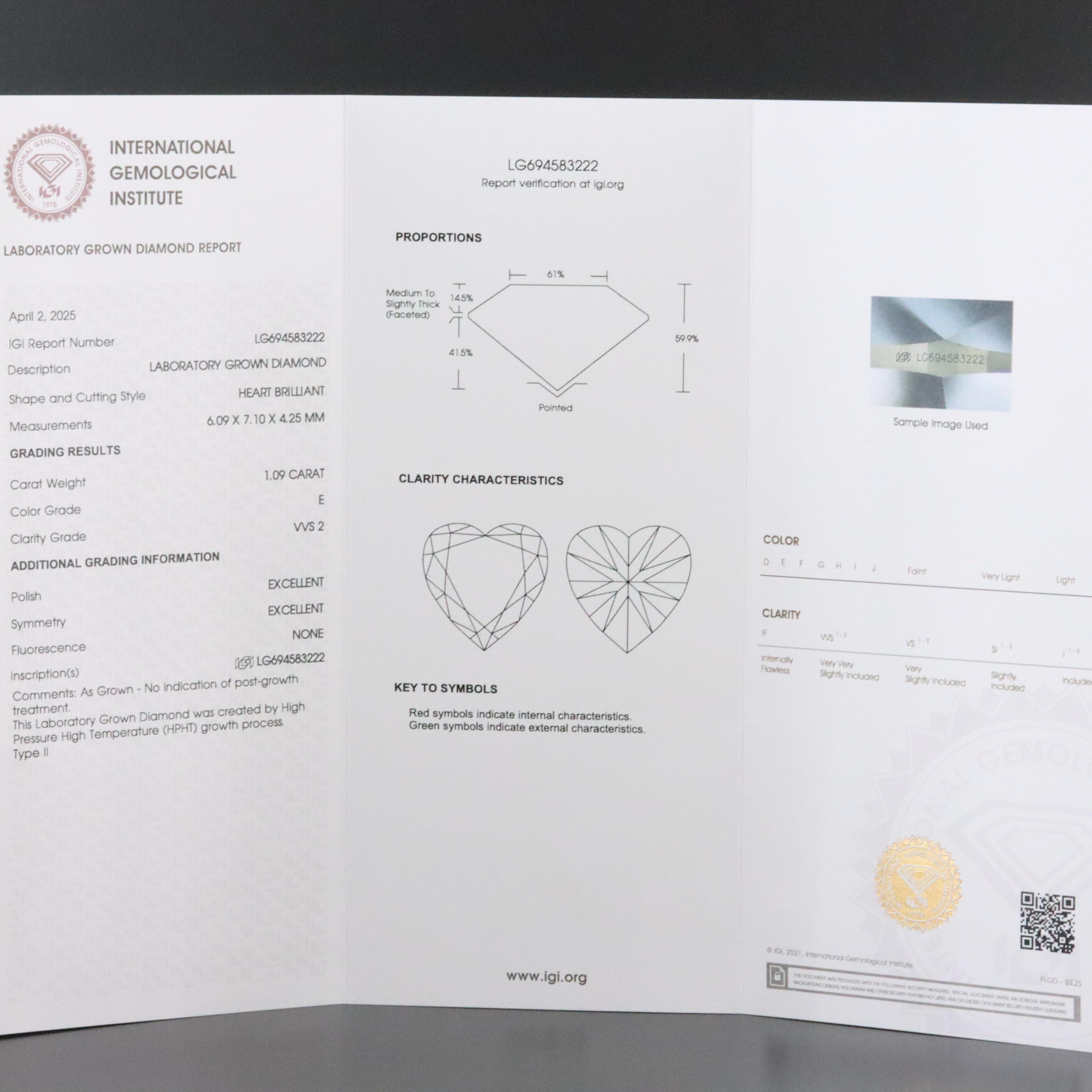 Platinum 2.17 CTW Lab Grown Diamond Stud Earrings with IGI Reports