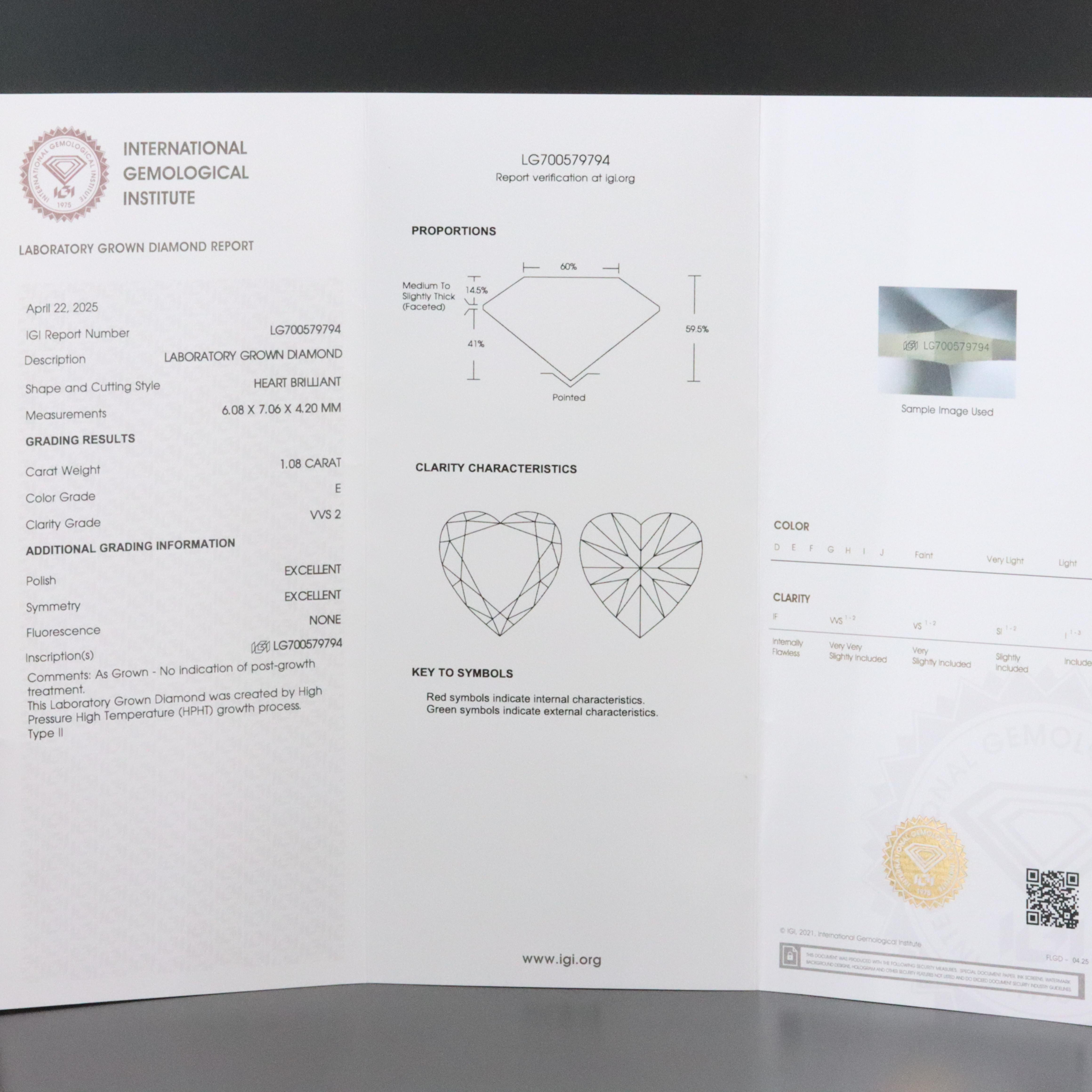 Platinum 2.17 CTW Lab Grown Diamond Stud Earrings with IGI Reports