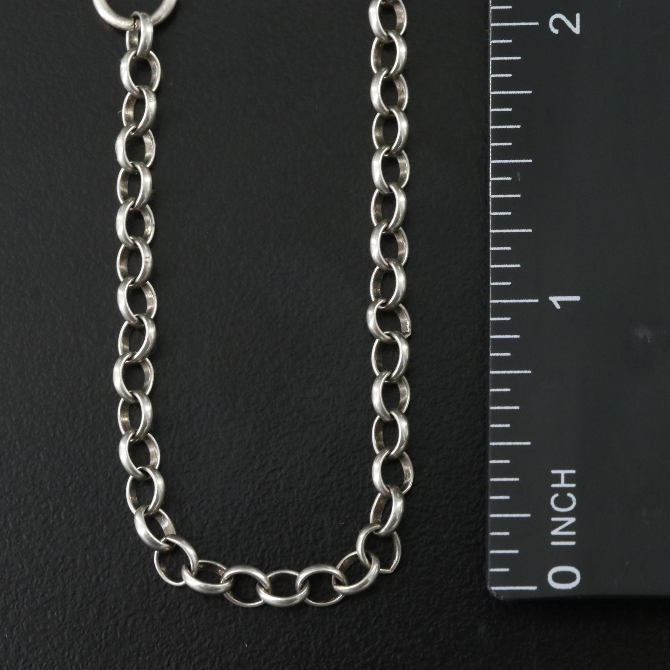 Sheryl Lowe Sterling Cable Chain Necklace with Diamond Clasp