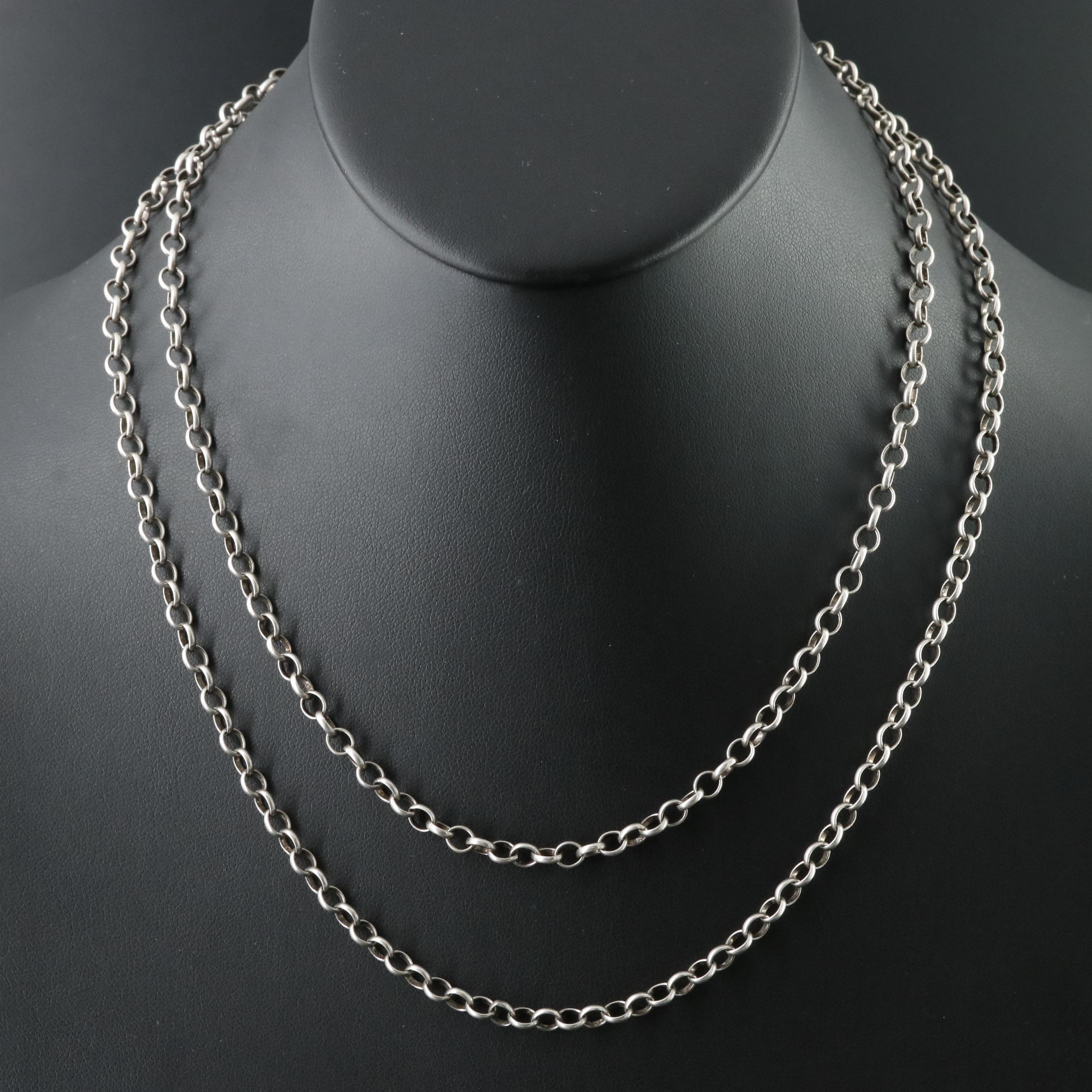 Sheryl Lowe Sterling Cable Chain Necklace with Diamond Clasp