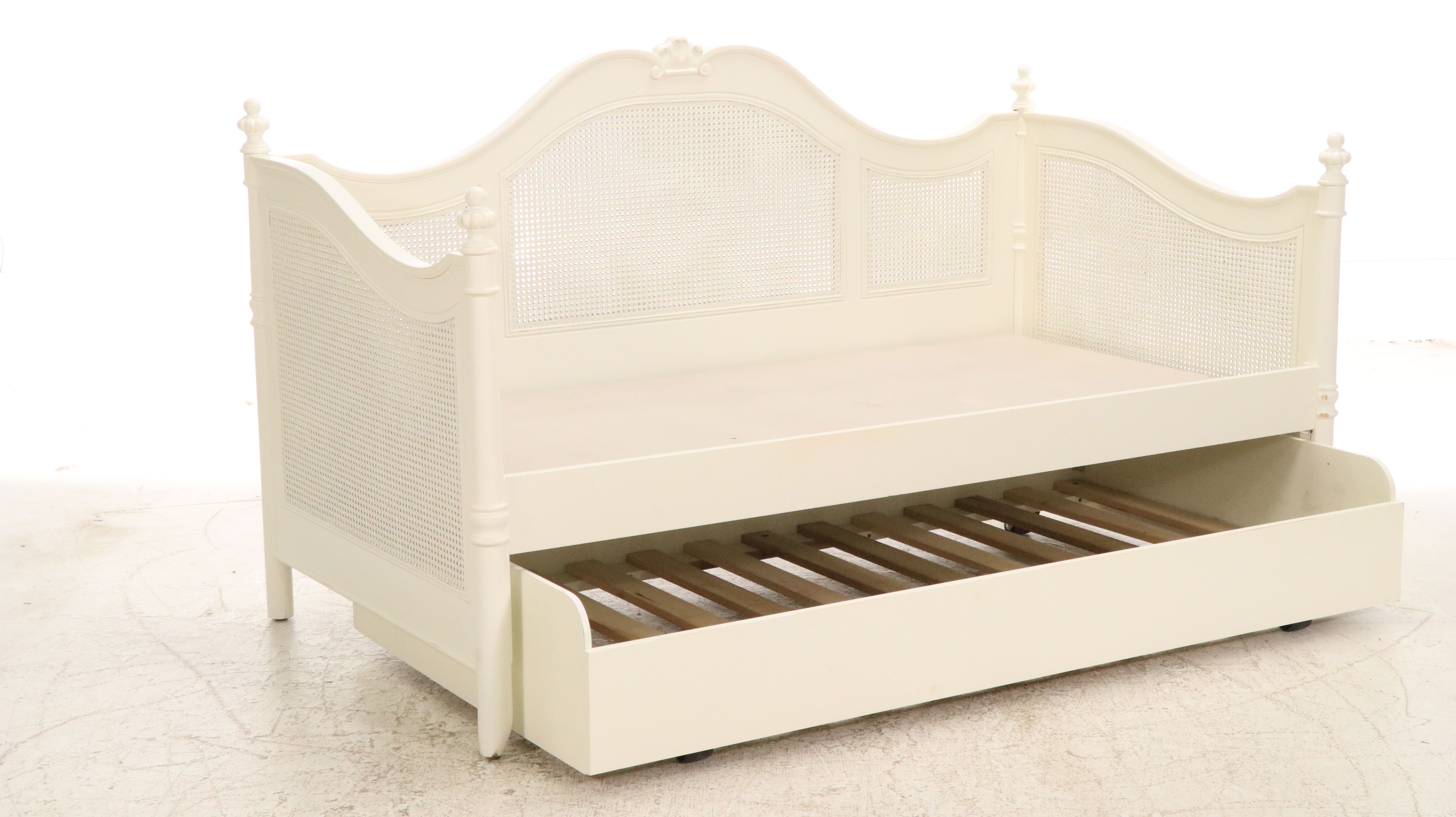 Stanley Furniture French Style Painted Wood and Cane Daybed