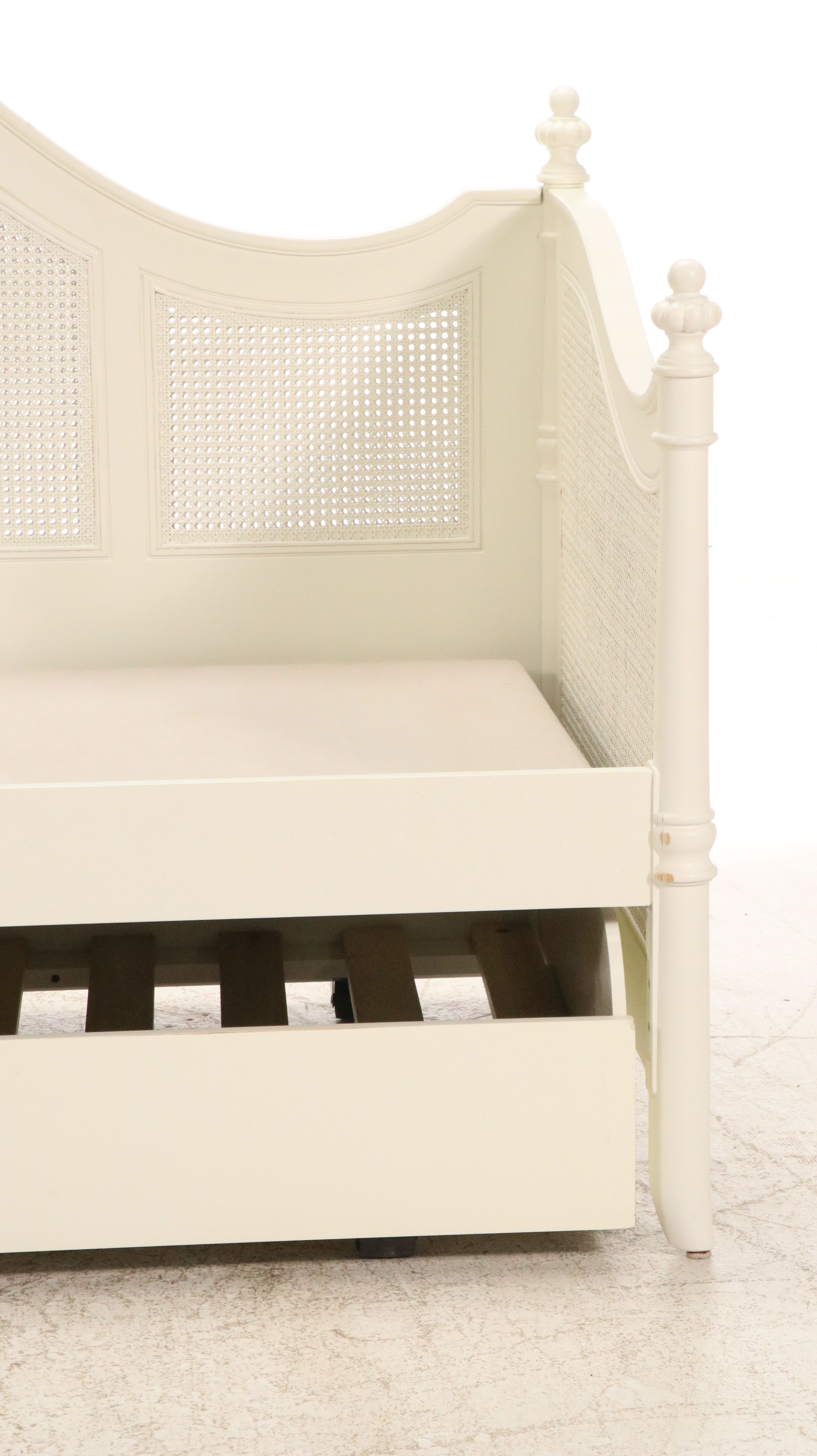 Stanley Furniture French Style Painted Wood and Cane Daybed