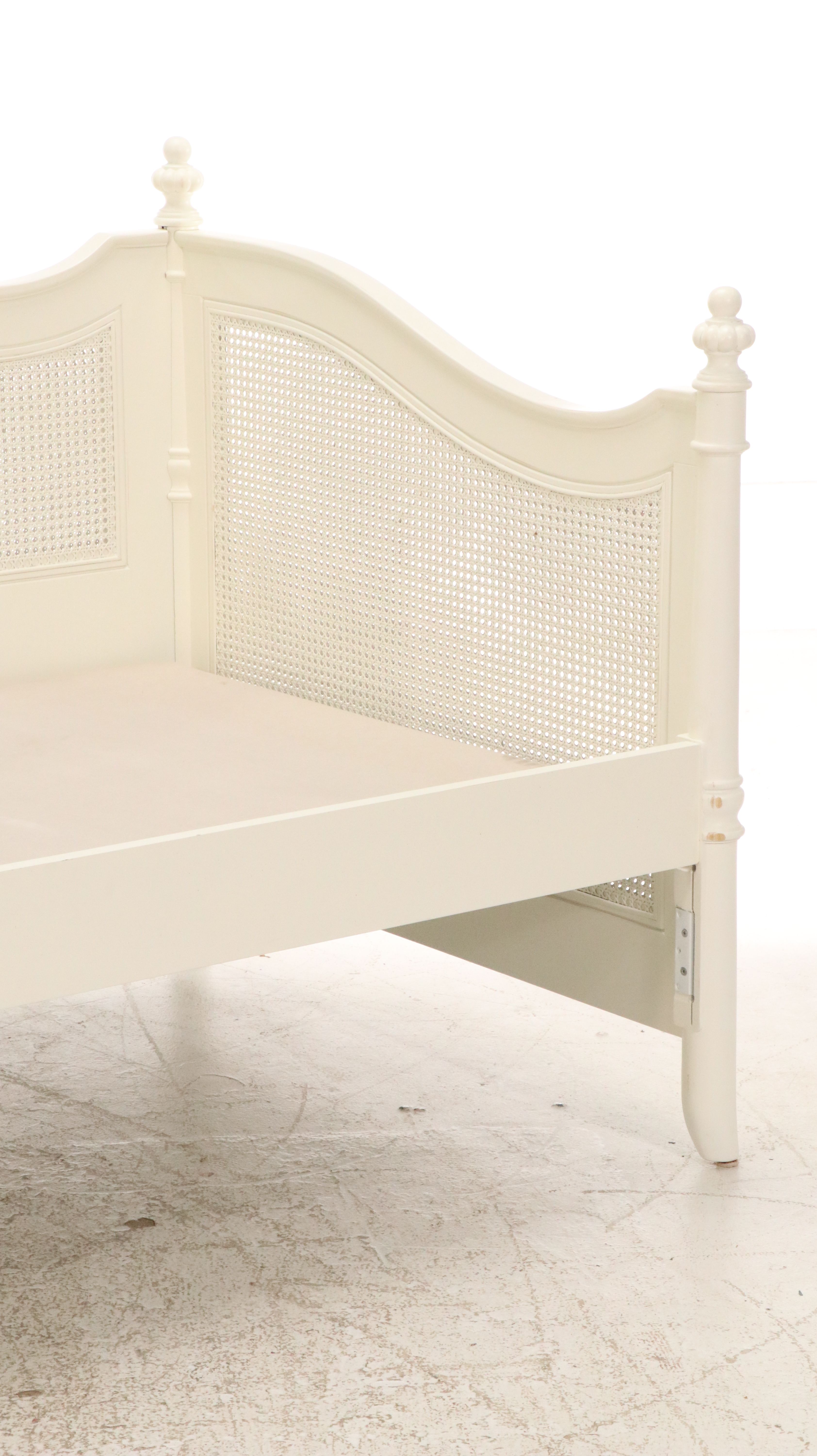 Stanley Furniture French Style Painted Wood and Cane Daybed