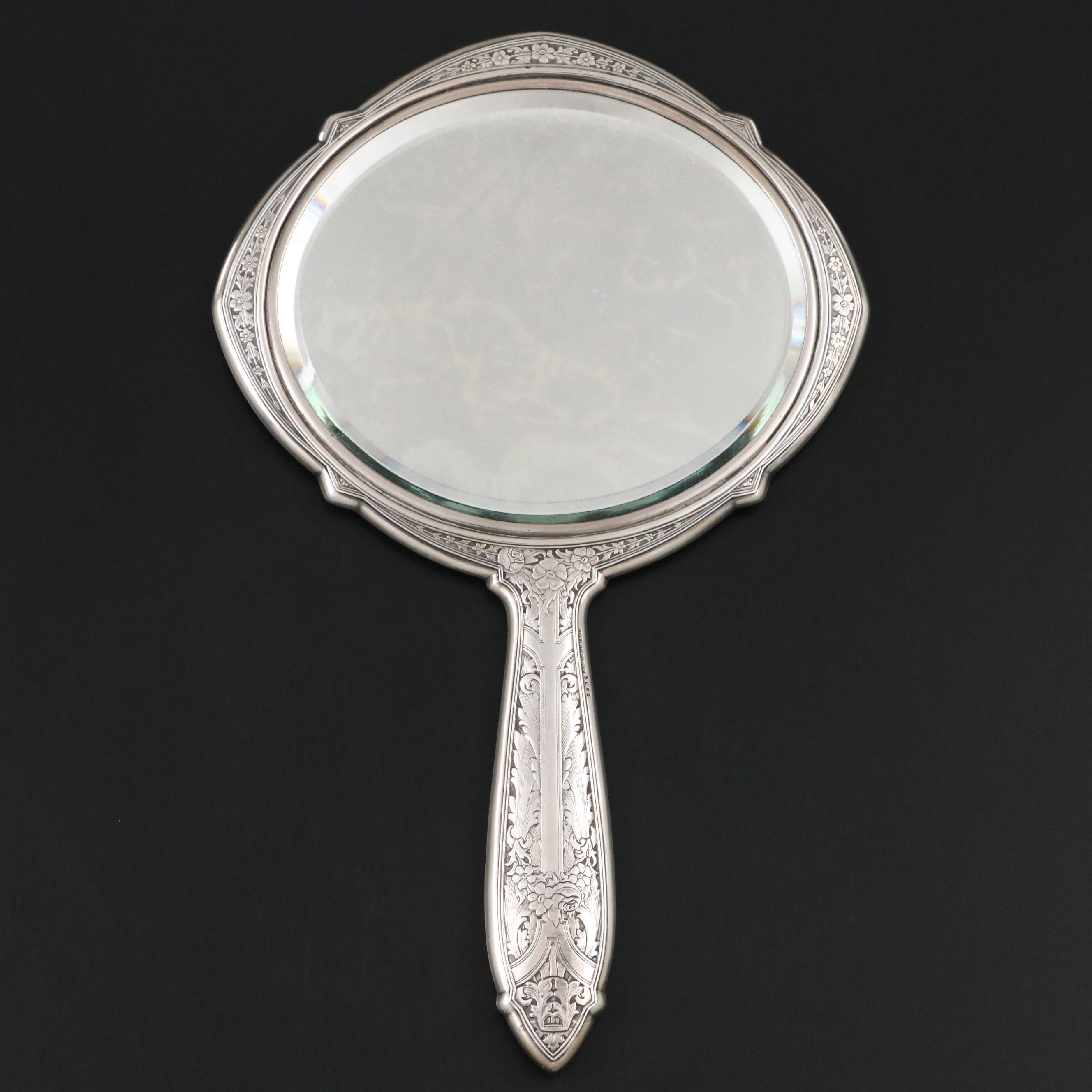 R. Blackinton & Co. Chased Sterling Silver Hand Mirror, Early to Mid-20th C.