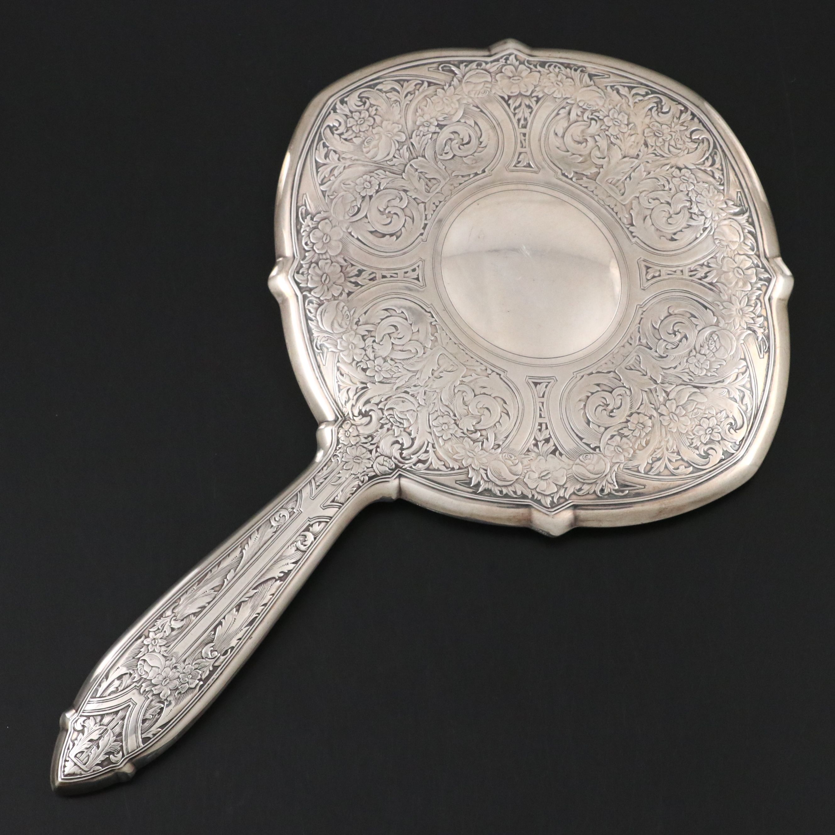 R. Blackinton & Co. Chased Sterling Silver Hand Mirror, Early to Mid-20th C.