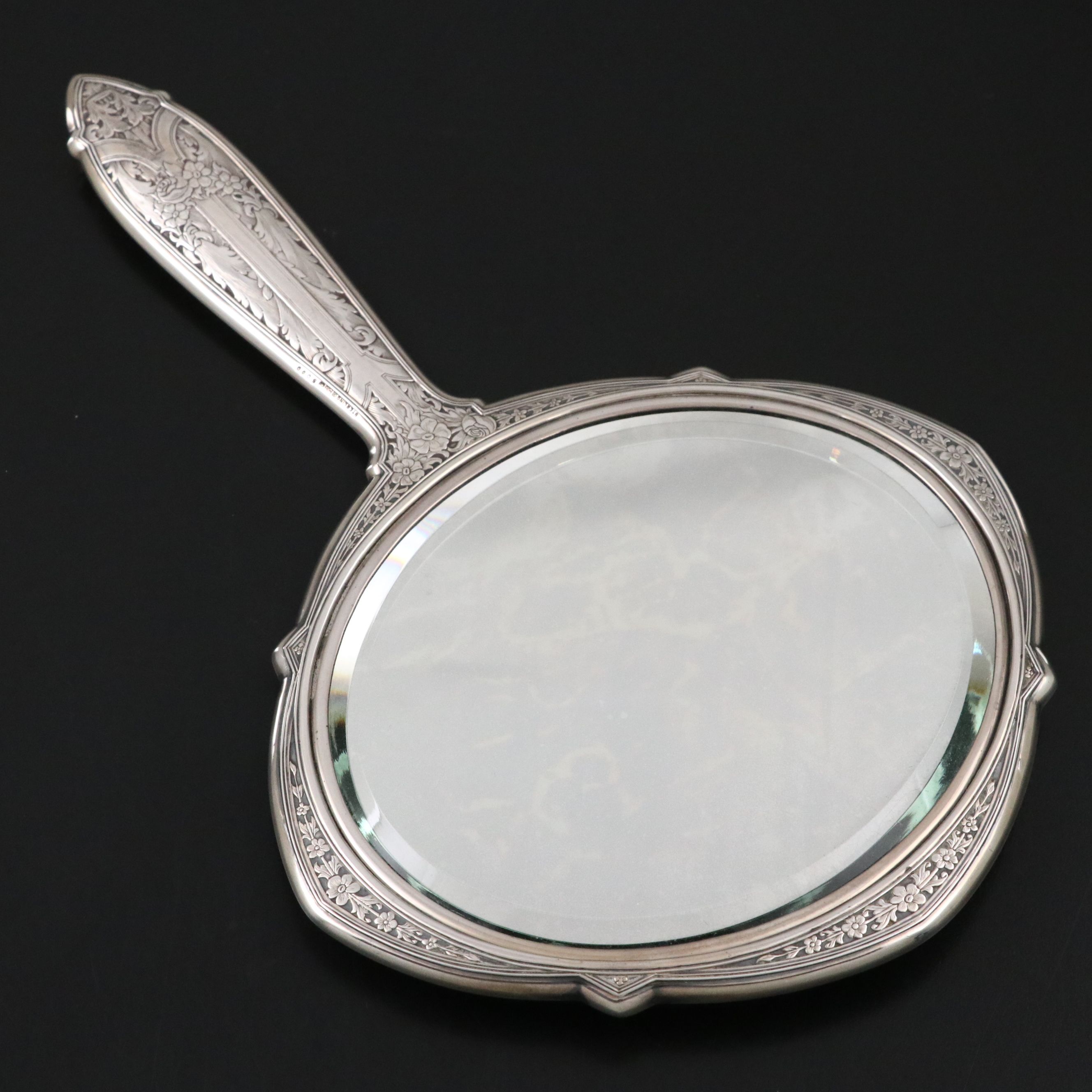 R. Blackinton & Co. Chased Sterling Silver Hand Mirror, Early to Mid-20th C.