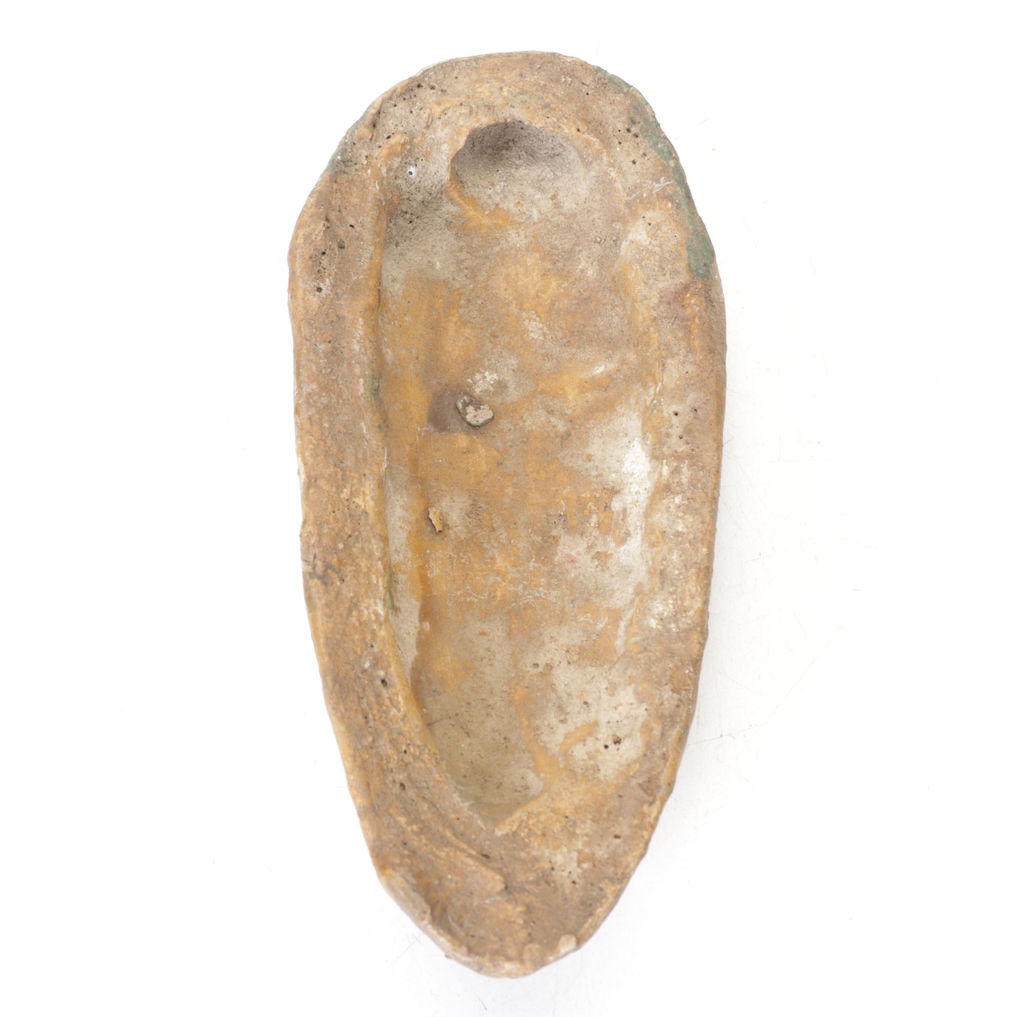 Two Cast Concrete Painted Tribalist Faces