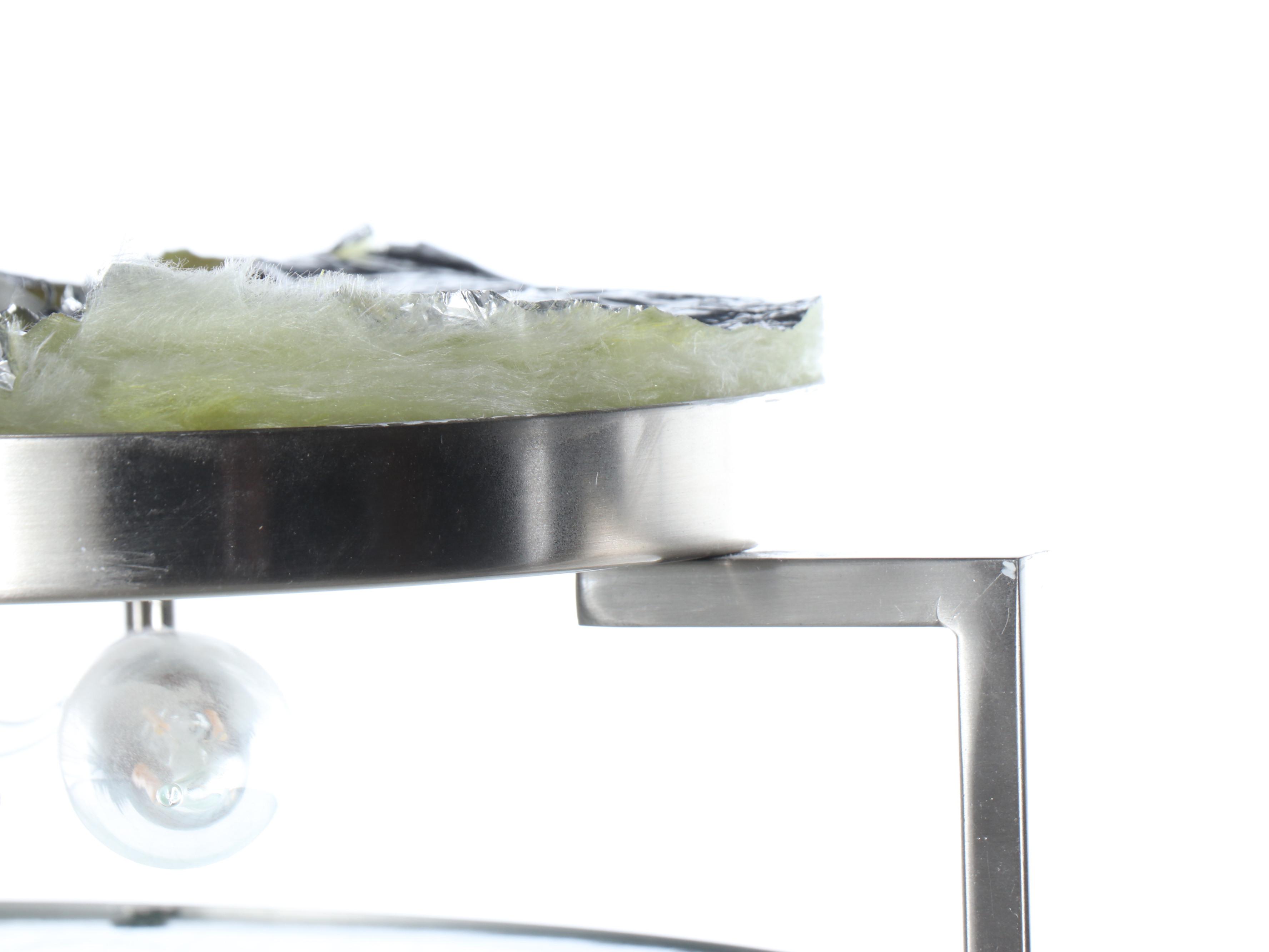 Nickel and Glass Ceiling Mount Lighting Fixture