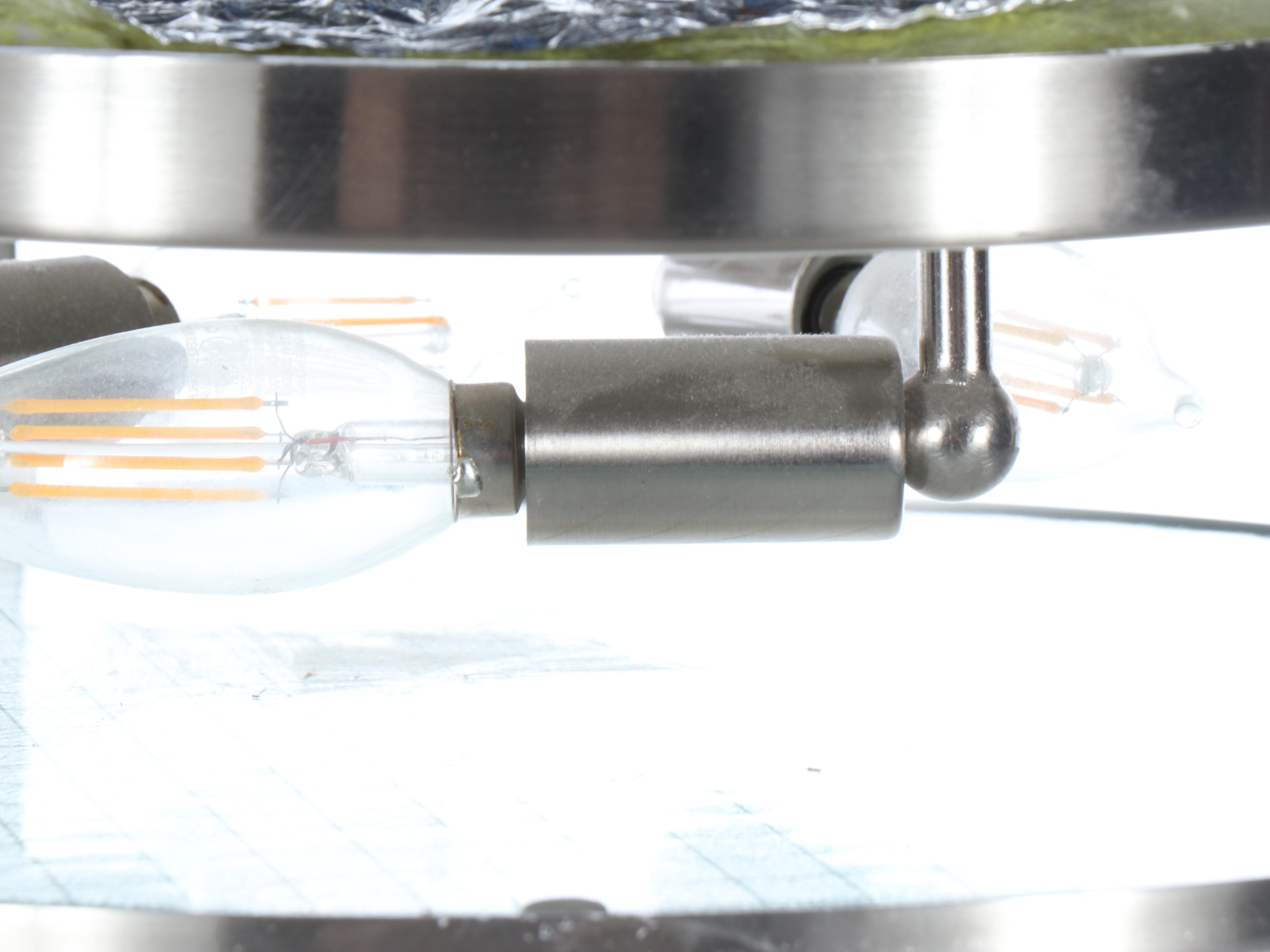 Nickel and Glass Ceiling Mount Lighting Fixture