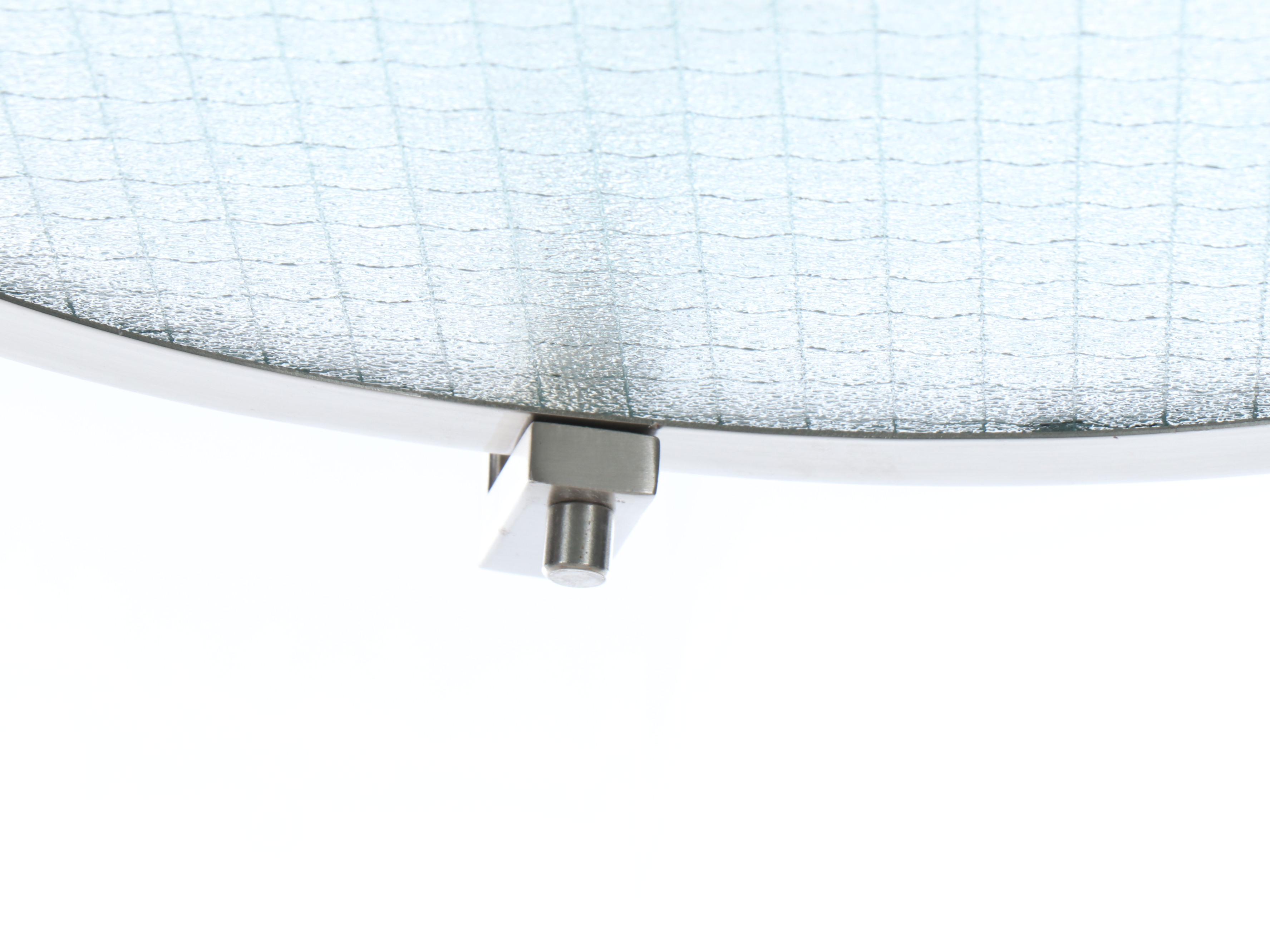 Nickel and Glass Ceiling Mount Lighting Fixture